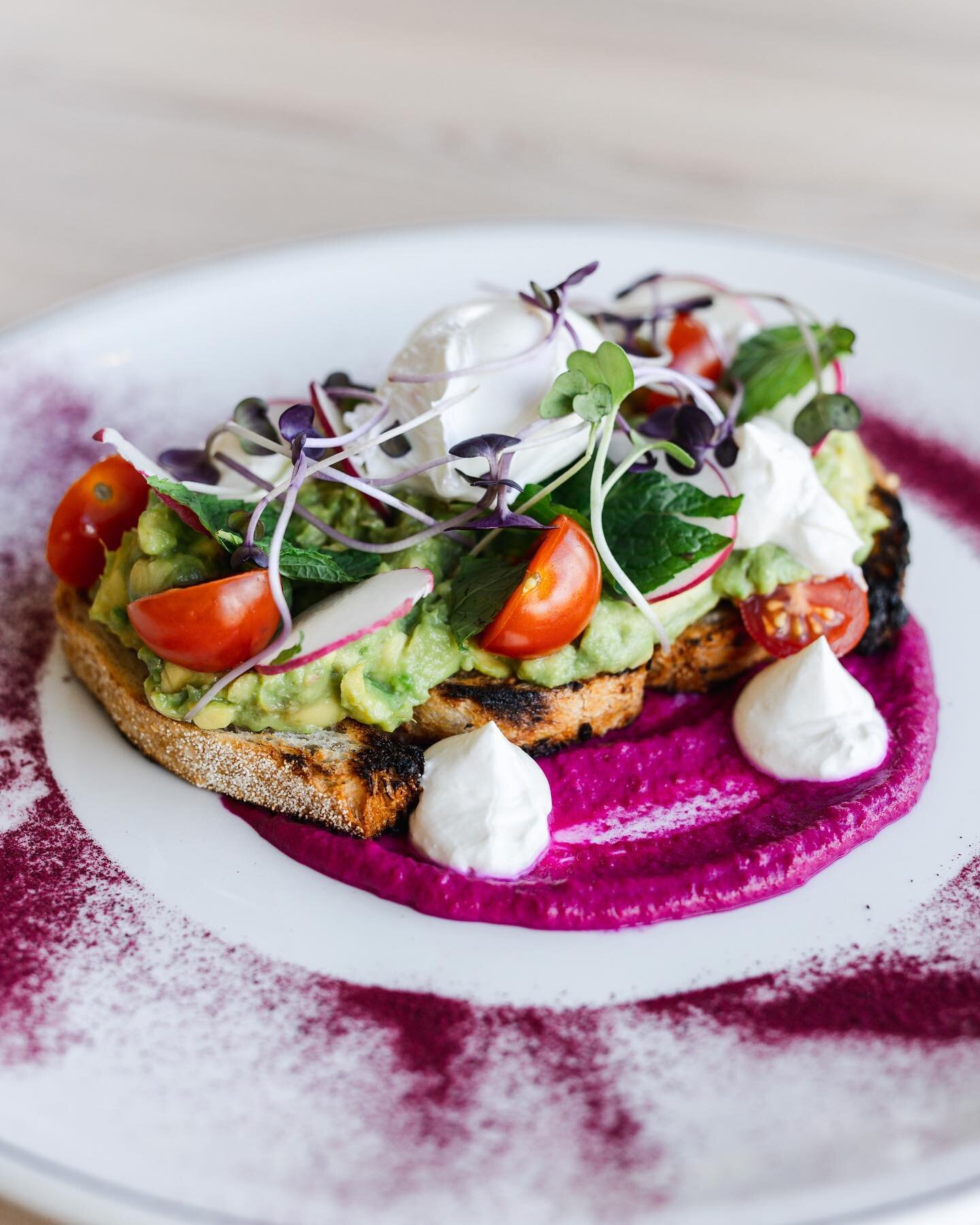 Get your Sunday morning off to a great start with our SMASHED AVO.

Served with - a poached egg, beetroot hummus, radish, cherry tomatoes, feta, mint and multigrain on toast.