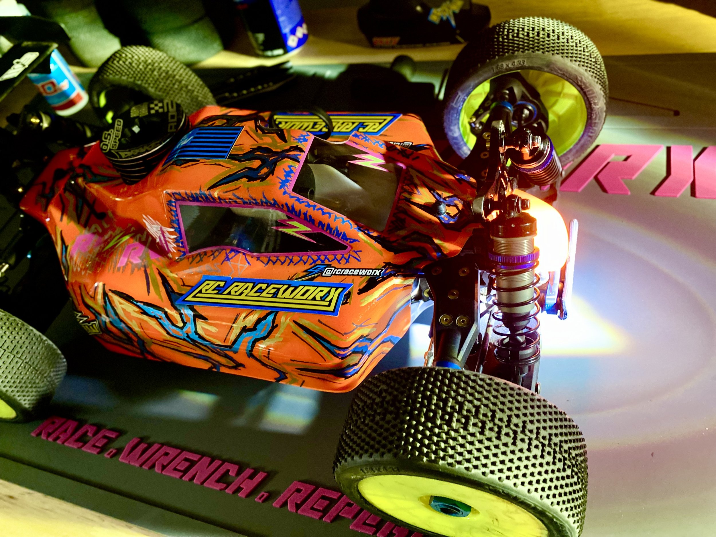 RC Raceworx Original Pit Mat 18x36 - Gray and Pink — RC Raceworx - Pit Mats  . Pit Lights . Titanium