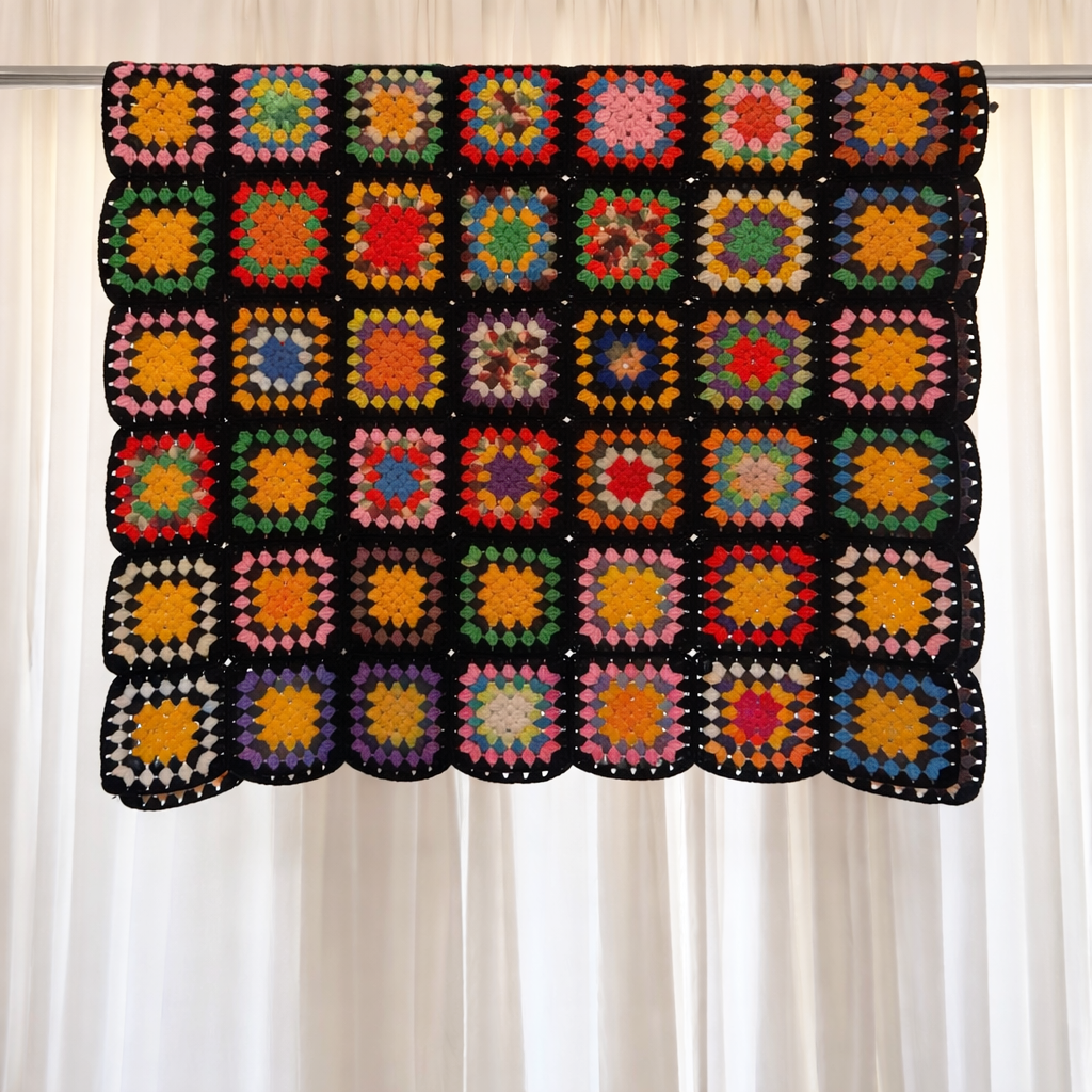CROCHET AFGHAN GRANNY SQUARE BLANKET