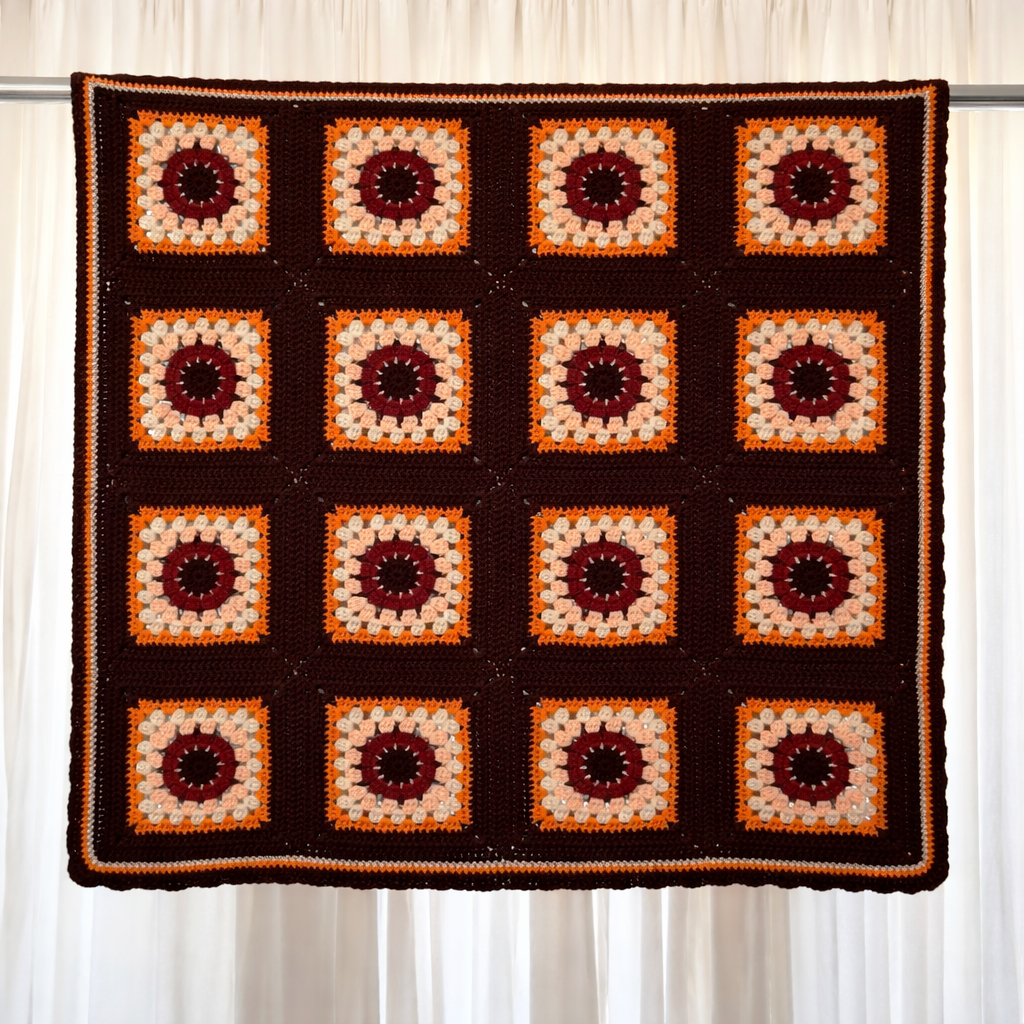 Crochet Granny Square Throw Blanket