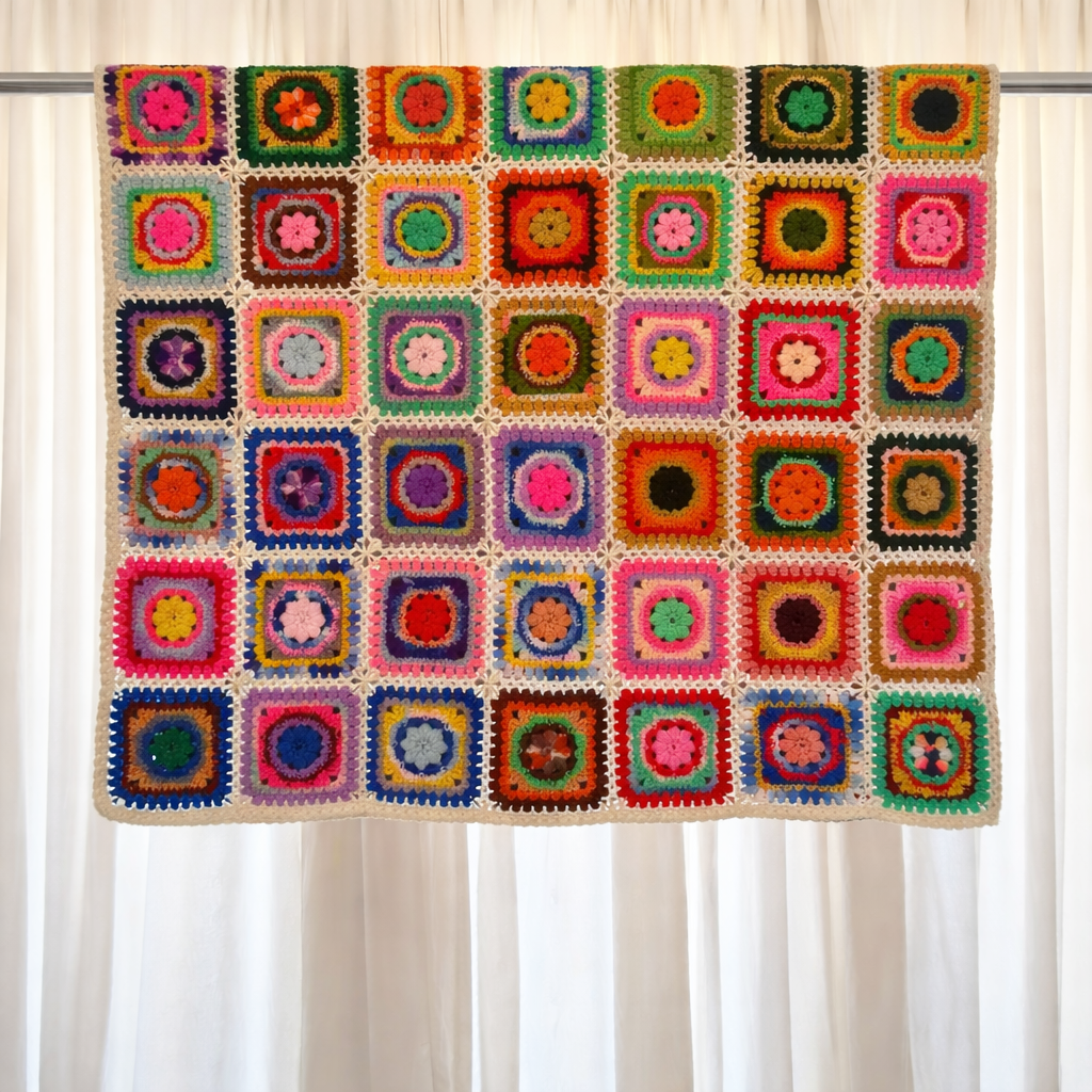 CROCHET AFGHAN GRANNY SQUARE BLANKET