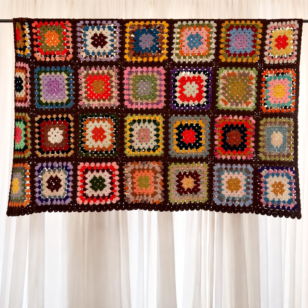 CROCHET AFGHAN GRANNY SQUARE BLANKET