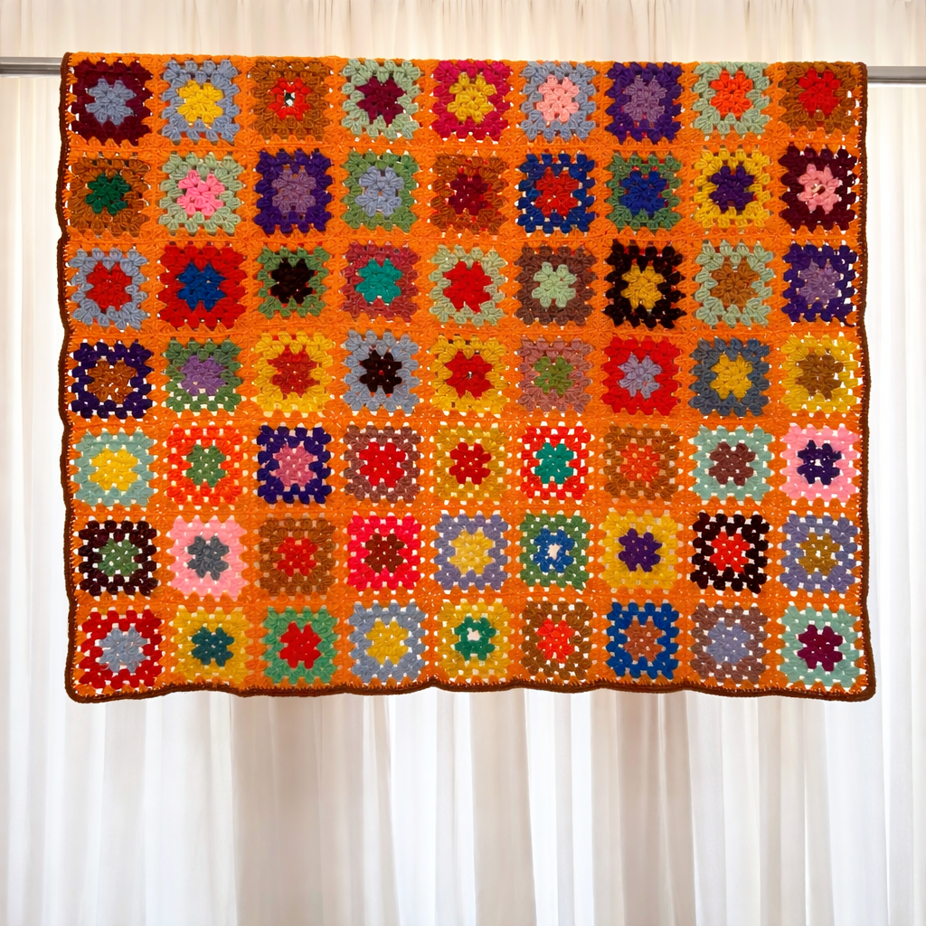 CROCHET AFGHAN GRANNY SQUARE BLANKET