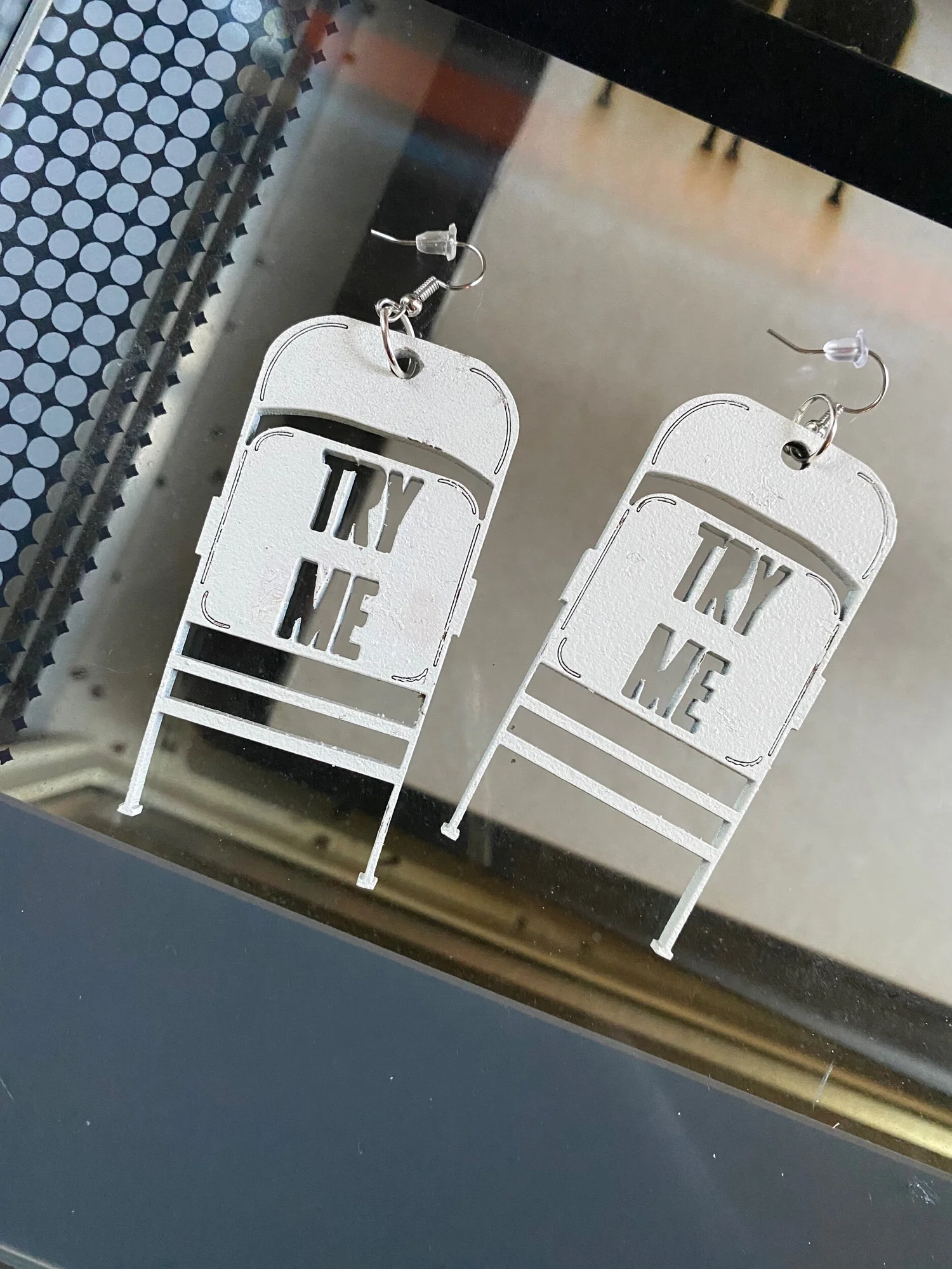 Acrylic Glitter Folding Chair Earrings - Fun Dangle Earrings For Women & Girls