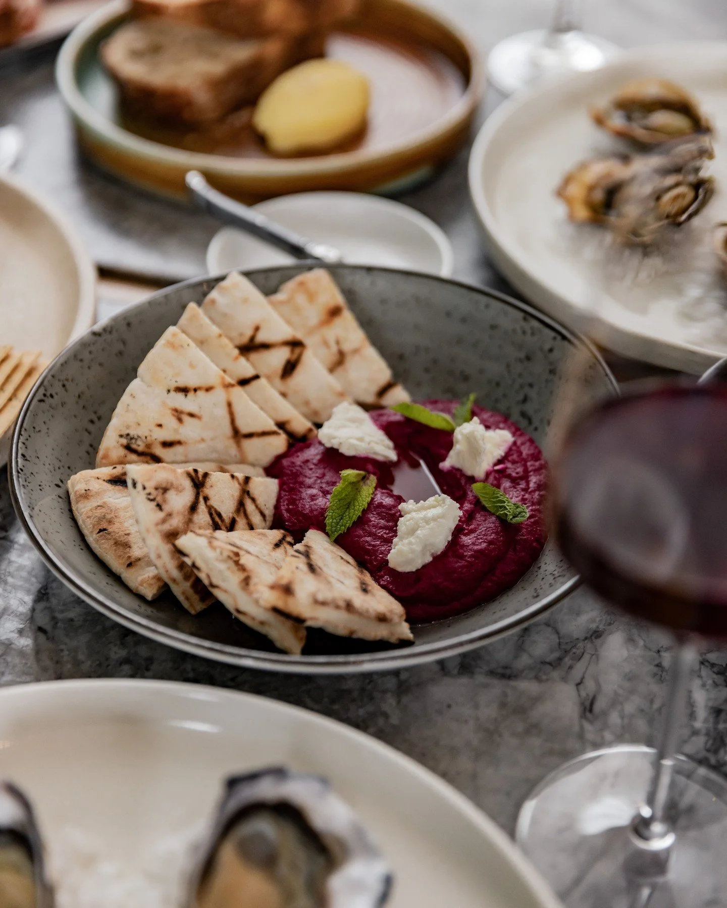 Dip into something delicious 😋 Our beetroot hummus &amp; pita is waiting for you. Come taste it today at Core Restaurant and Bar 🍴

#hobarteats #corerestaurantandbar #crowneplazahobart