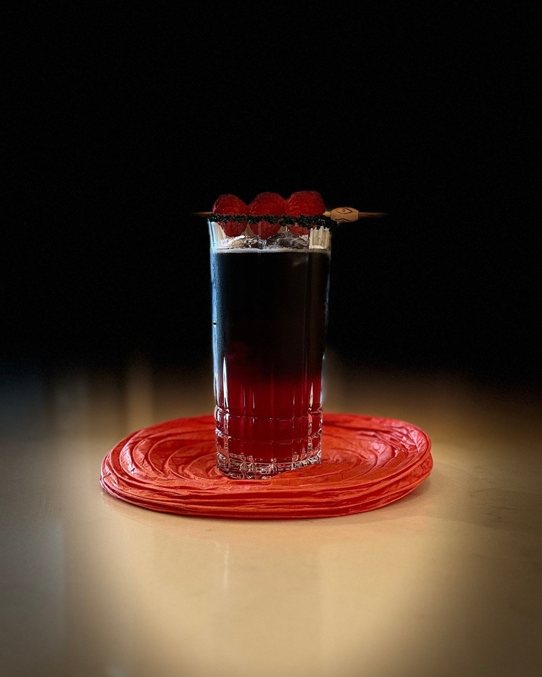 🌑 Dark Berry Solstice 🟣⁠
⁠
A little sweet, a little tart, and just the right amount of mysterious.⁠
⁠
Vodka, lychee, blackcurrant, raspberry, and lemon come together in this striking winter cocktail, finished with a dramatic black salt rim.⁠
⁠
✨ $2