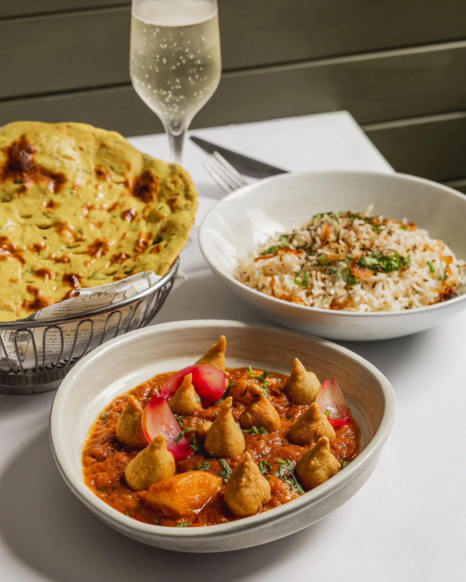 Vegan curry and naan at Delhi ‘O’ Delhi