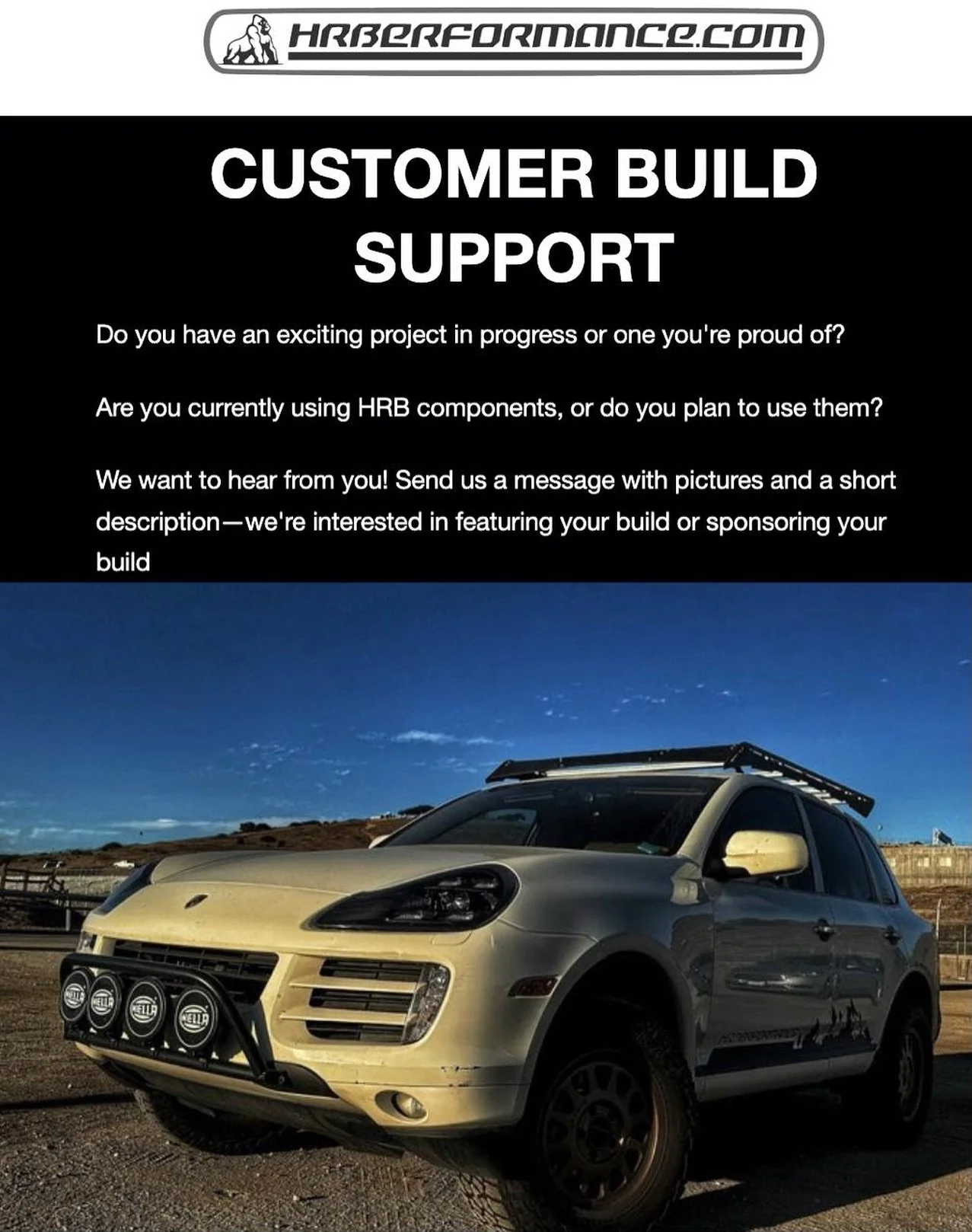 HRB BUILD SUPPORT PROGRAM! Do you have a cool build? In progress or a runner? Send us a message we are looking to collaborate and sponsor builds

#porsche #porschecayenne #cayenne #build #builtnotbought #collaborate #sponsorship #bmw #support