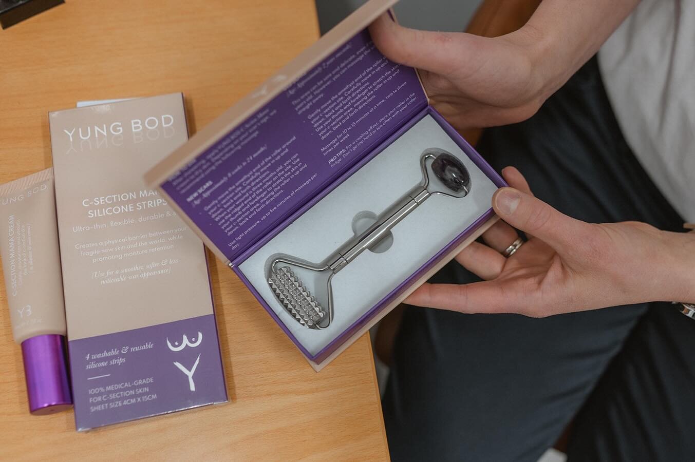 Product spotlight || YUNG BOD C-section rock &lsquo;n&rsquo; roller

Do you have an older c-section scar that is still feeling bumpy, thick &amp; looks raised? 

The rock &lsquo;n&rsquo; roller may help you! 

What does it do? 
&gt; massages C-sectio