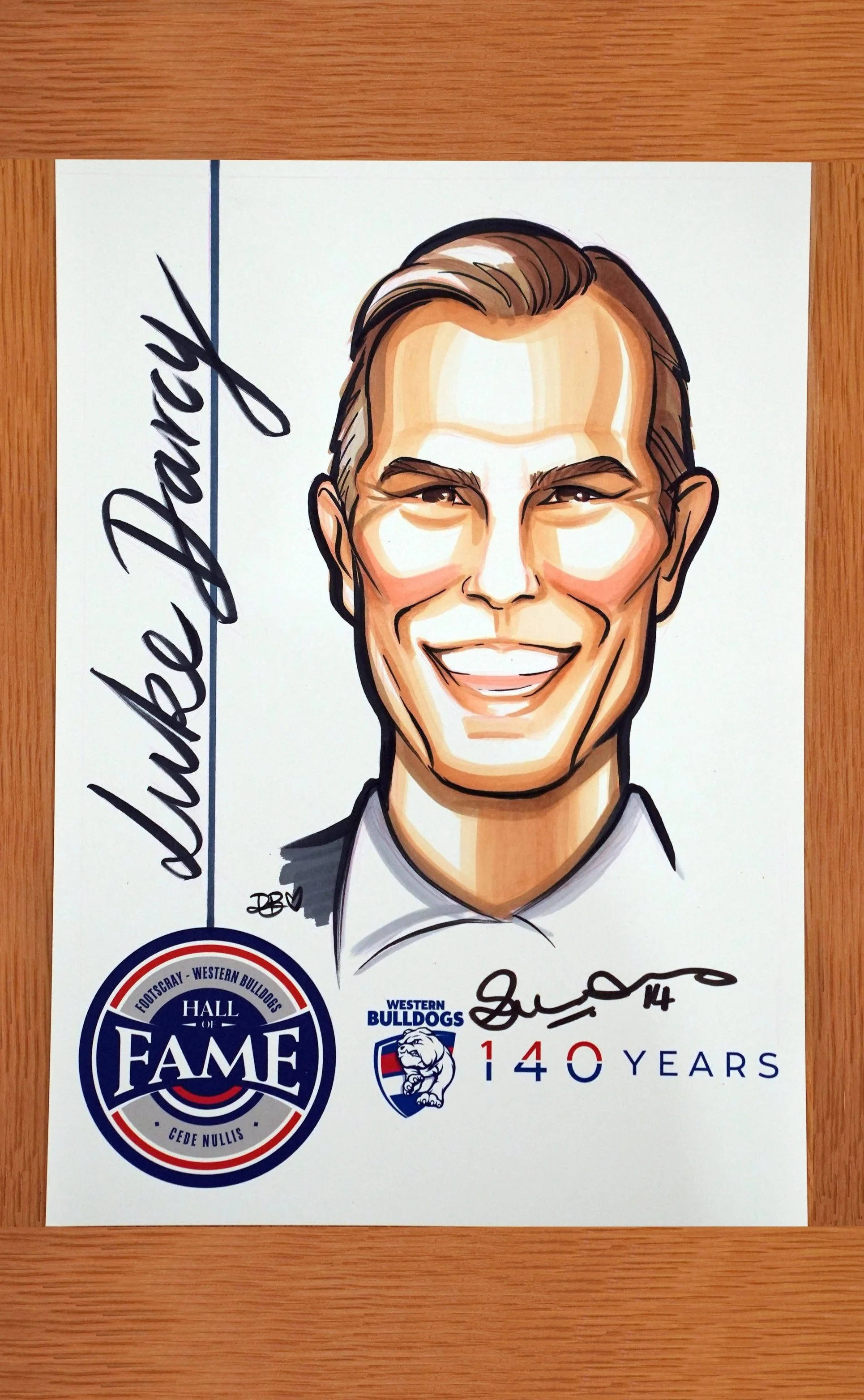 Caricature and logo of Western Bulldogs Hall of Fame