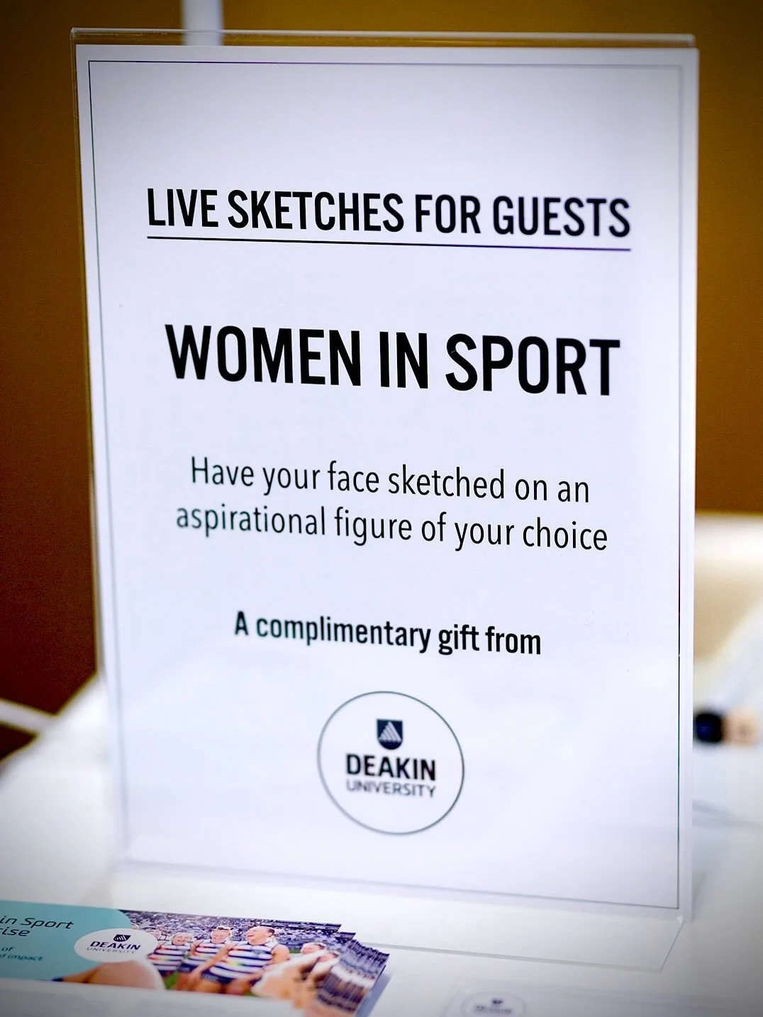 Which Sports Woman would you like to be sketched as today? A Sports Commentator, a Sports Executive, or a Sports Scientist?
&bull;
This was my opening question to guests at @deakinuniversity 10 years of WISE celebration.
&bull;
Deakin&rsquo;s &ldquo;
