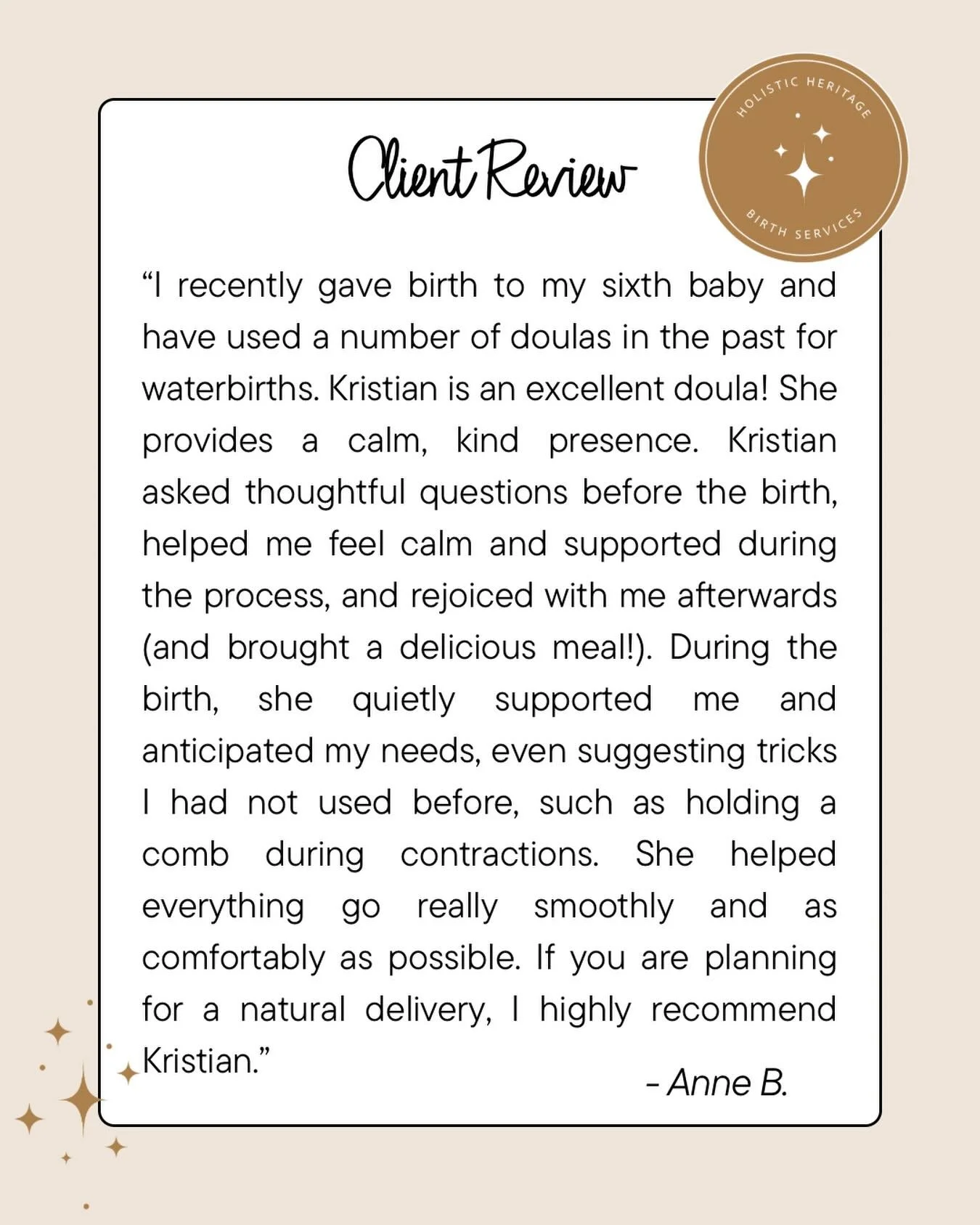 A review from a client is like a sweet little love letter 🥰