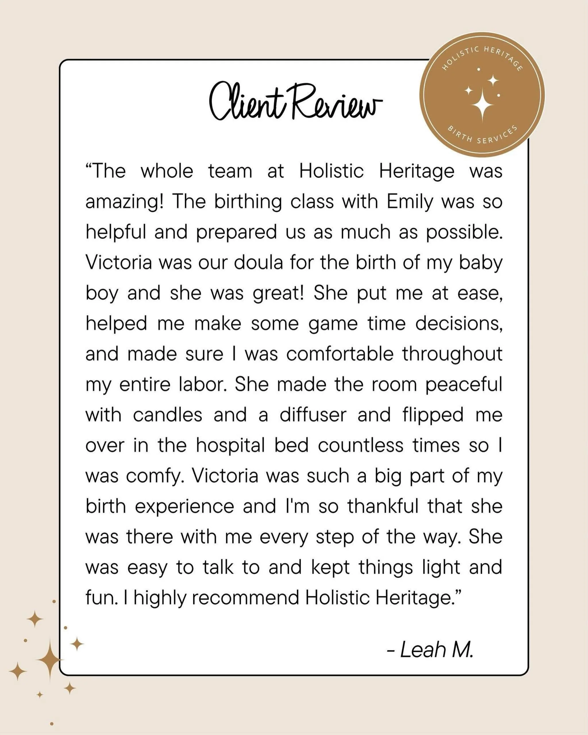 There is nothing sweeter than hearing that a family felt supported, peaceful, informed, and cared for throughout their birth experience. 🤍

From childbirth education to labor support, our heart is always to walk beside families every step of the way