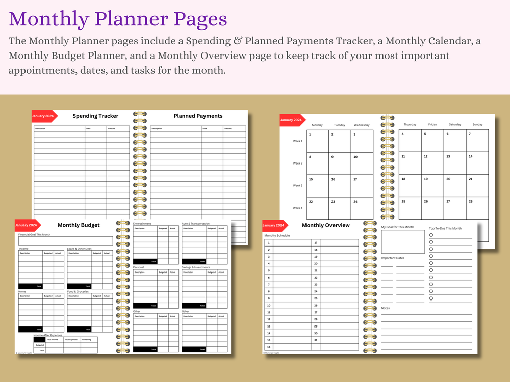OneNote 2024 Daily & Monthly Digital Planner — Momma's Insight