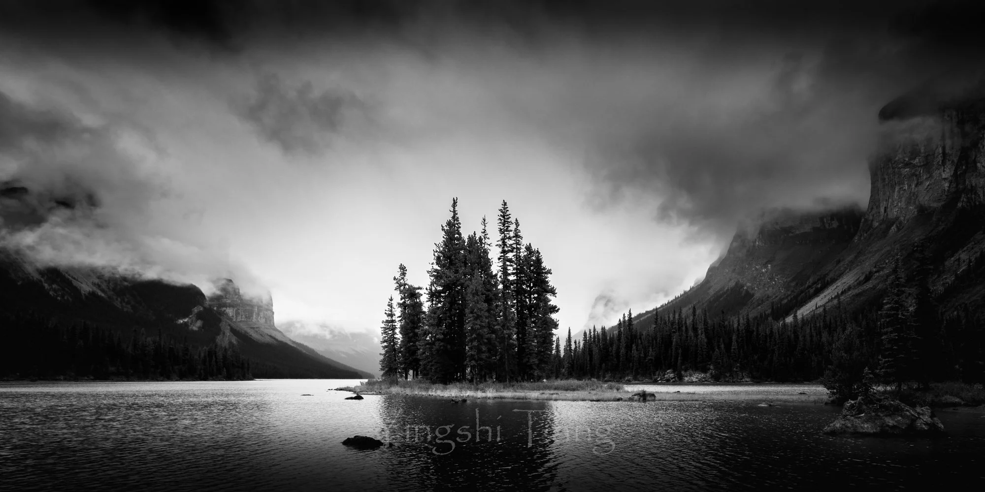 Lake, Trees, Mountains