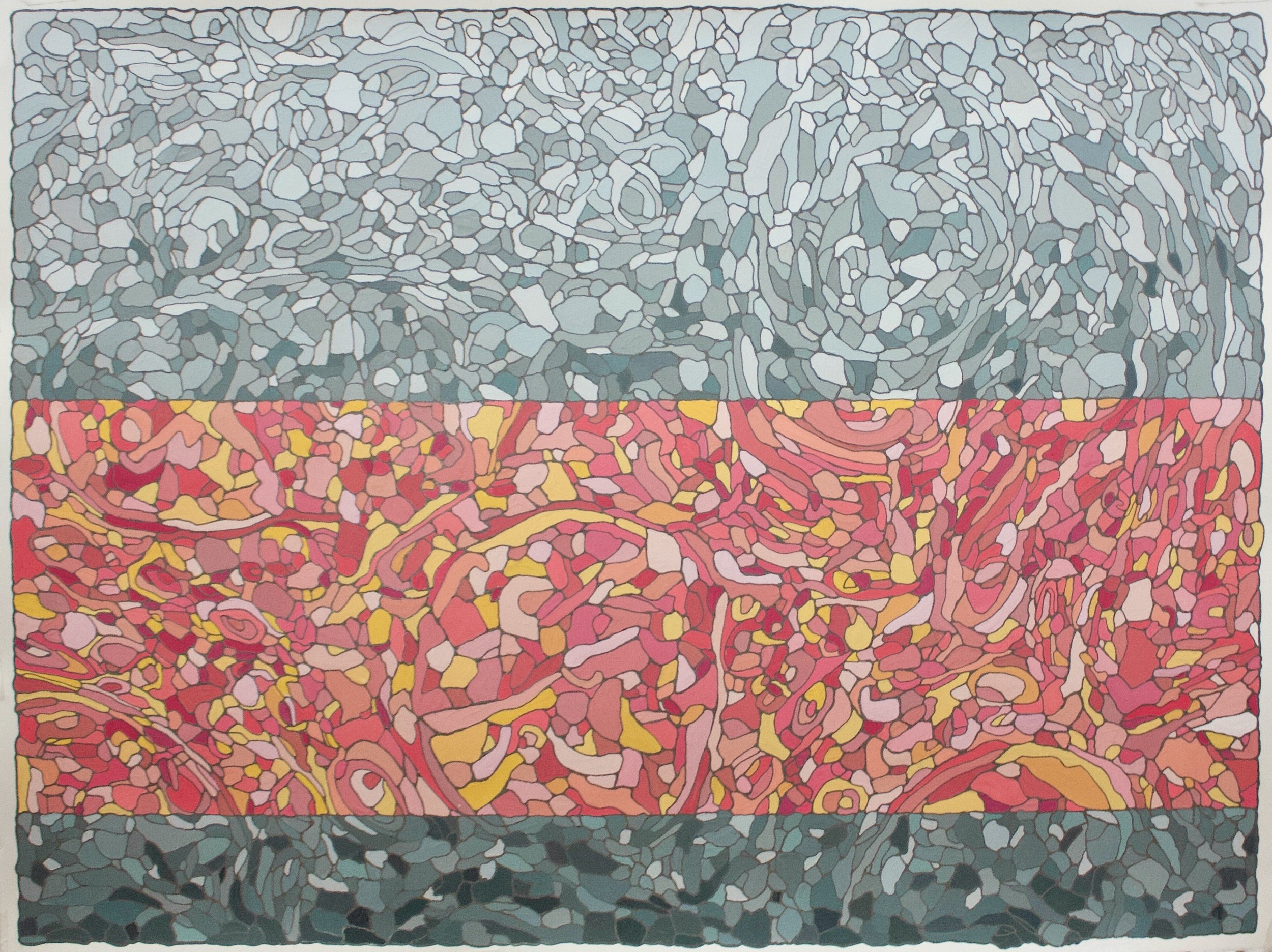 SOLD • Wrack Zone Coral, 2021 • 
Gouache and acrylic on paper
22" x 30"