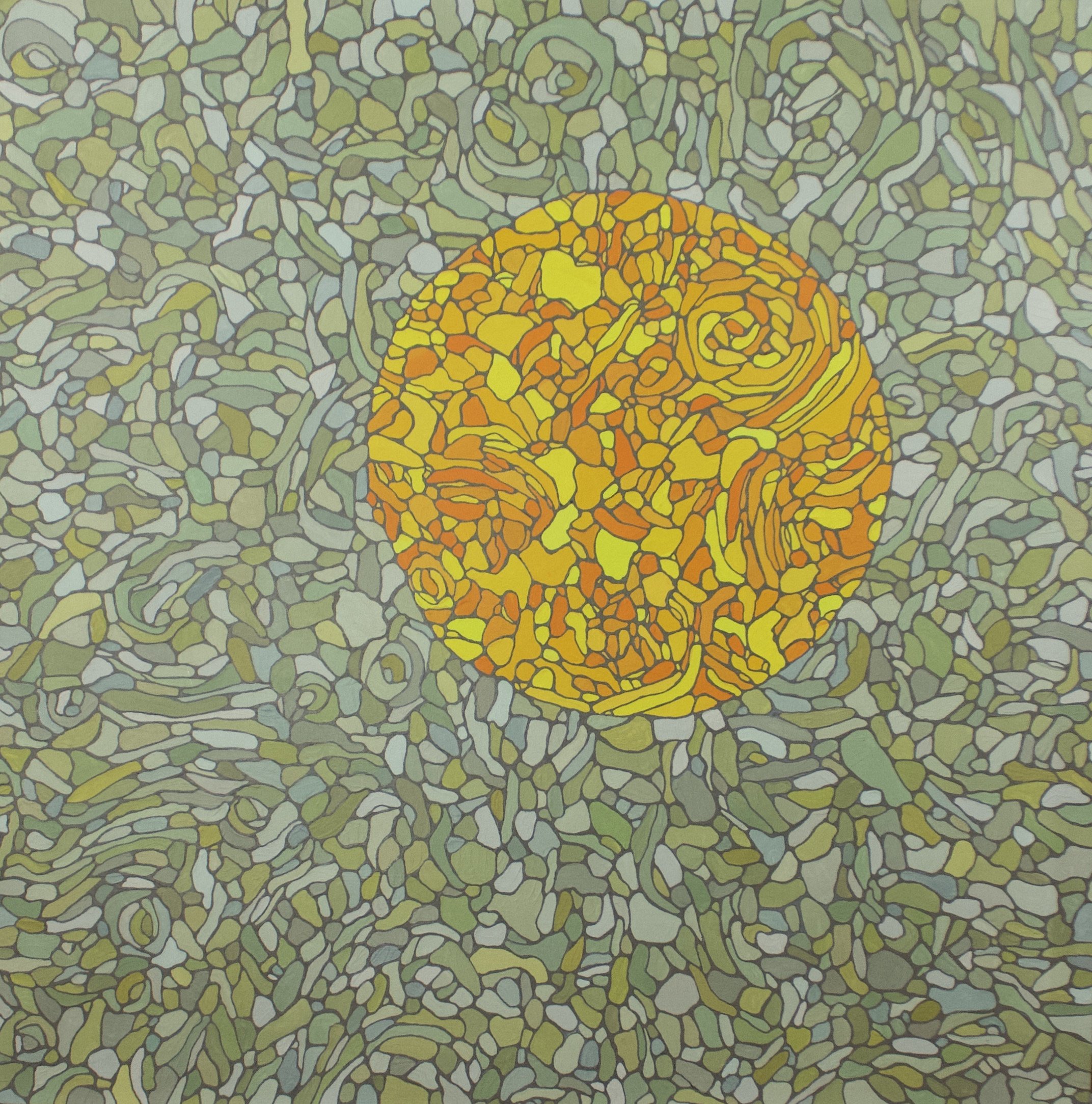 SOLD
Delible Sun, 2021
24" x 24"
Gouache and acrylic on birch
