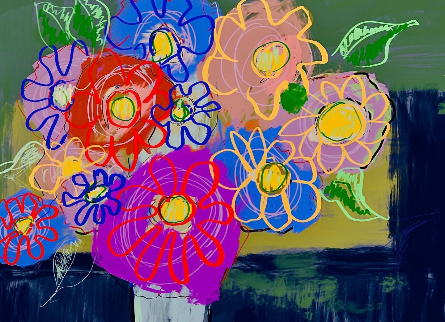 colorful bouquet 💜💚🧡💙