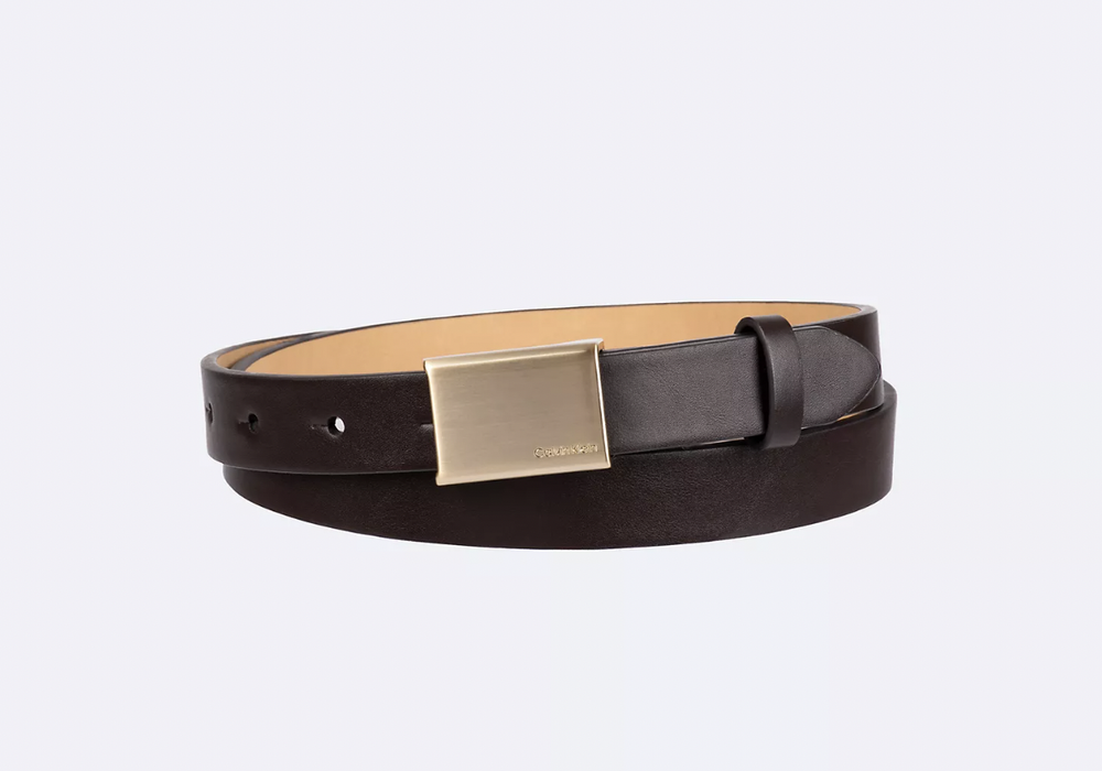 Calvin Klein Metal Logo Plaque Belt