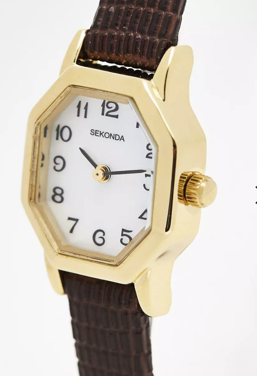 ASOS Sekonda womens hexagonal leather watch 