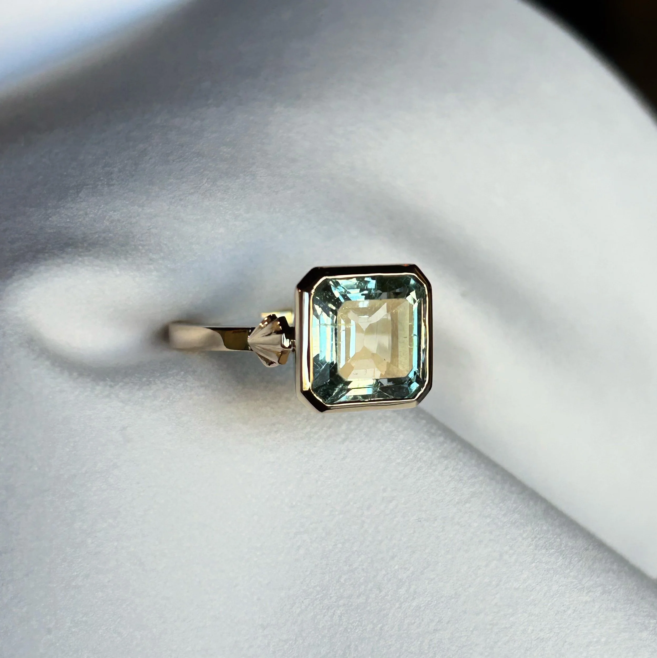 Aquamarine ring after remodelling