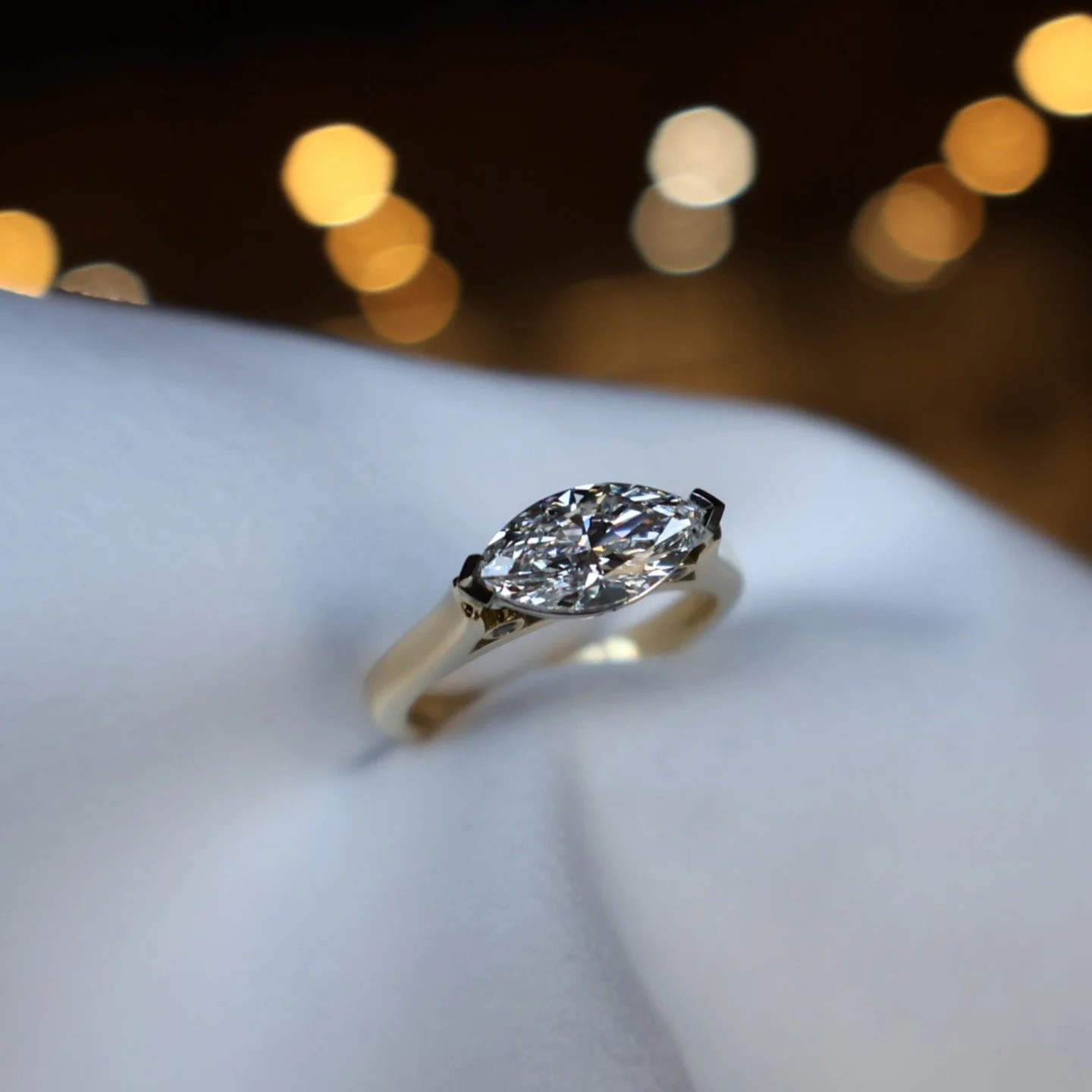 Bespoke || Cam &amp; Leanne, congratulations on your engagement!! 💍

Cam was looking for a traditional style engagement ring that was a little different from the rest. 

Opting for a solitaire style using a marquise diamond set east to west with a m