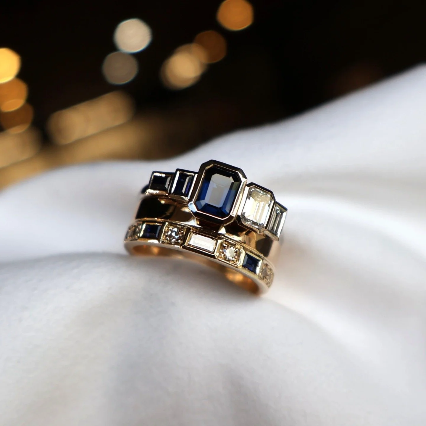 Bespoke remodel, designed and made specially for Julie ✨

Julie had a handful of jewellery she wanted to make into a new ring (second slide)

She had seen a ring I made and wanted to draw inspiration from that (last slide)

Her stones were unset and 