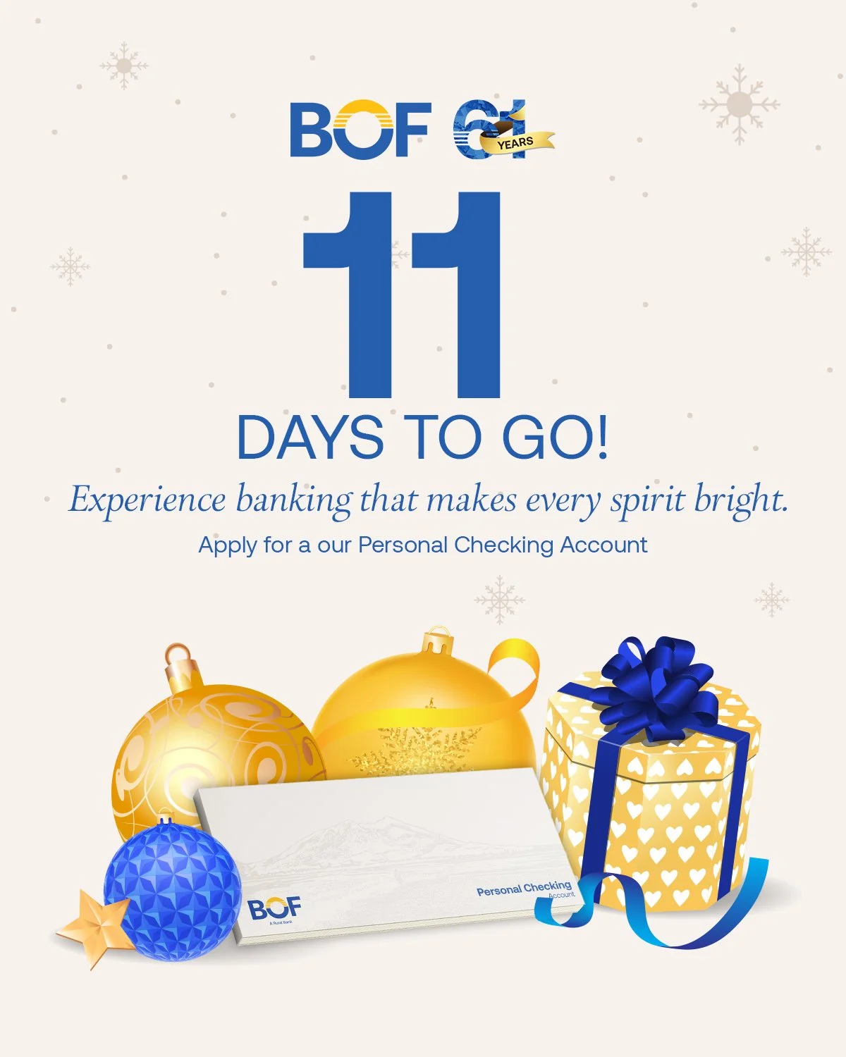 Planning out the season? Enjoy worry-free spending and smooth transactions with BOF Personal Checking Account. Secure, convenient, and designed to make your holidays hassle-free.

Visit your nearest BOF branch today!

#BOF 

BOF, Inc. (A Rural Bank) 