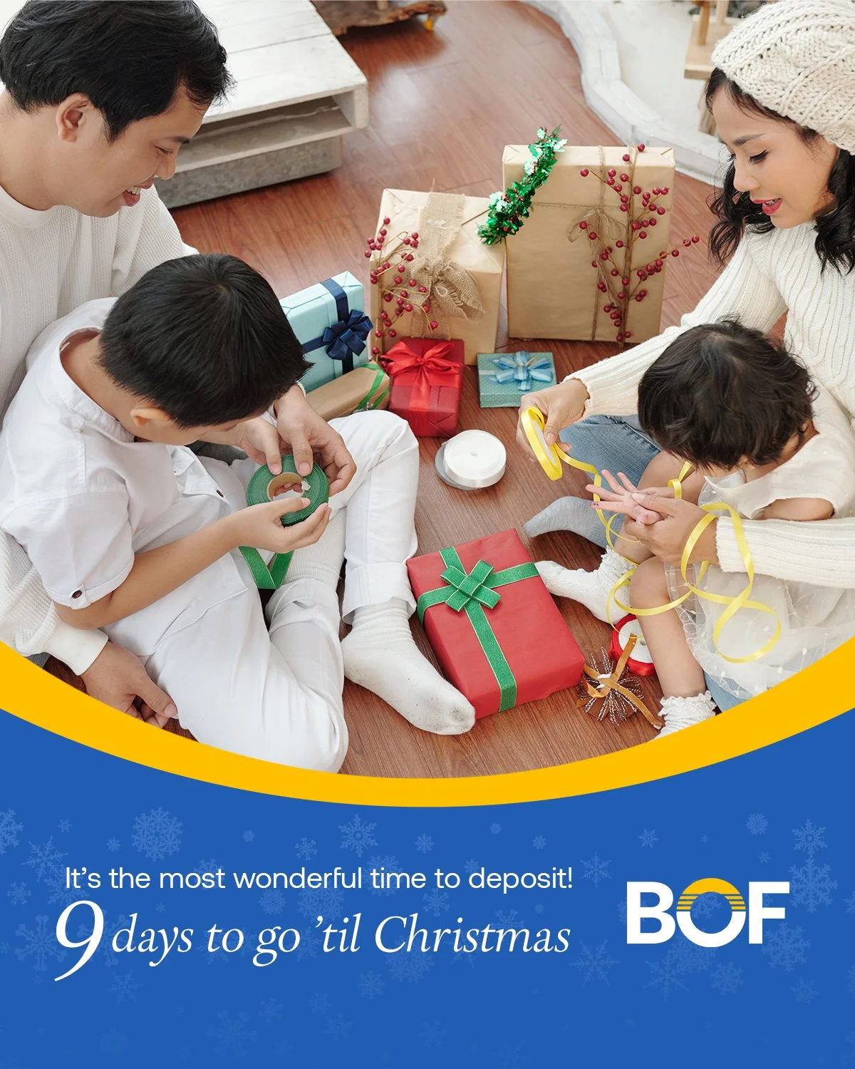 Christmas is right around the corner! Treat yourself to the gift of time and growing savings with BOF Time Deposit.

#BOF

BOF, Inc. (A Rural Bank) is regulated by the Bangko Sentral ng Pilipinas (www.bsp.gov.ph) and deposits are insured by PDIC up t