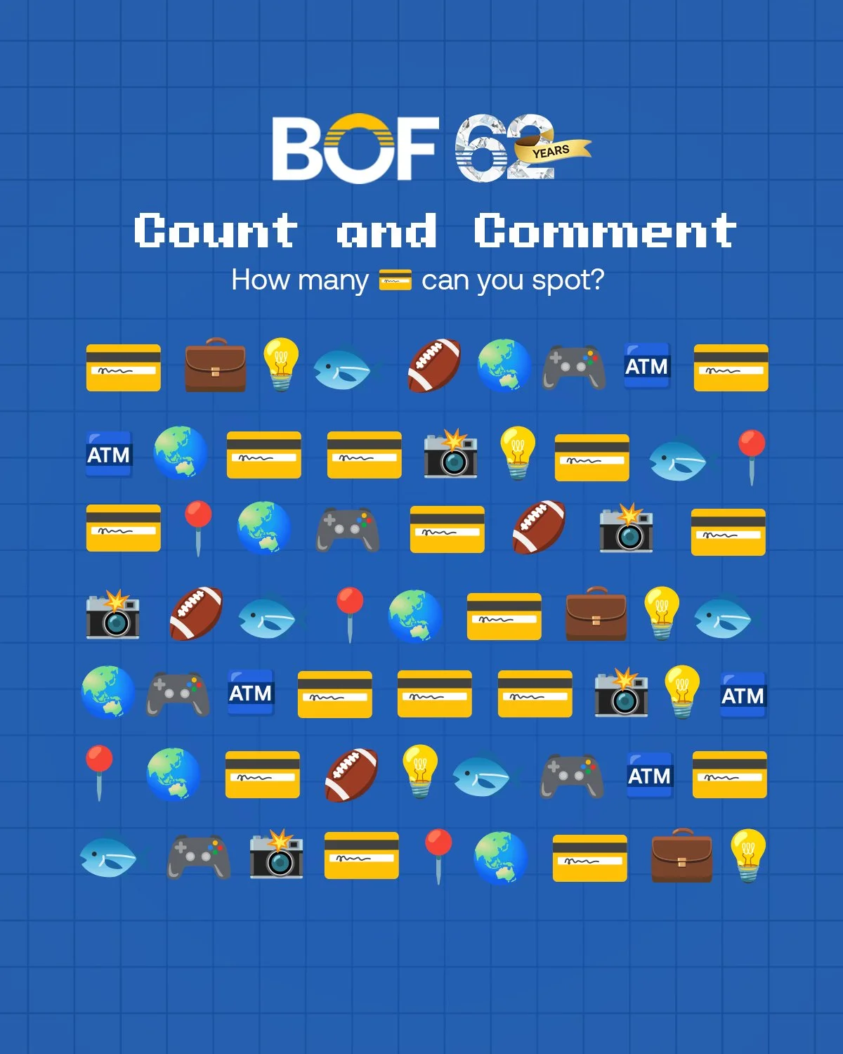 Can you tell how many ATM cards are in this photo? Comment your answer below and start saving the smart way!

Open a SmartSavings Account, the account that gives you your very own ATM debit card. Visit your nearest BOF branch today.

https://bof.com.