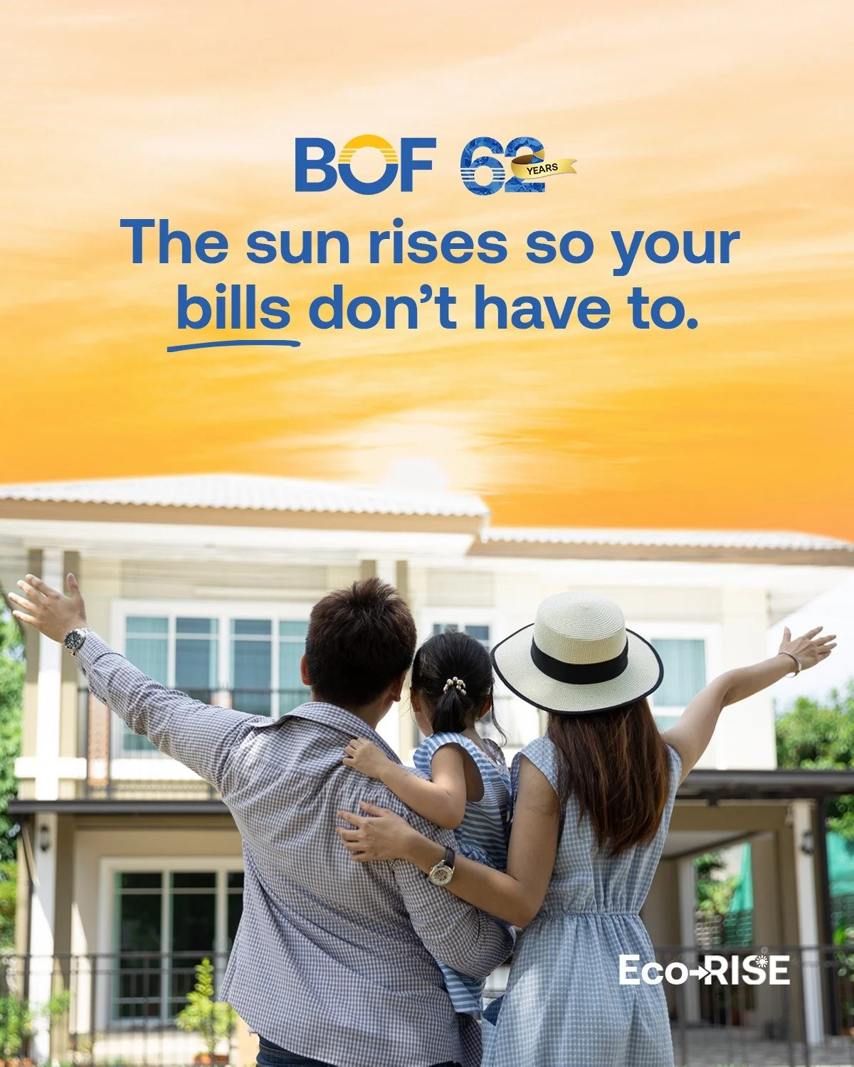 BOF brings solar within reach! With Eco-RISE Solar Loan, we finance your switch to solar energy so you can save on bills, power your home sustainably, and take a big step toward a cleaner future. 

Cut cost with clean energy. Solar made simple with B
