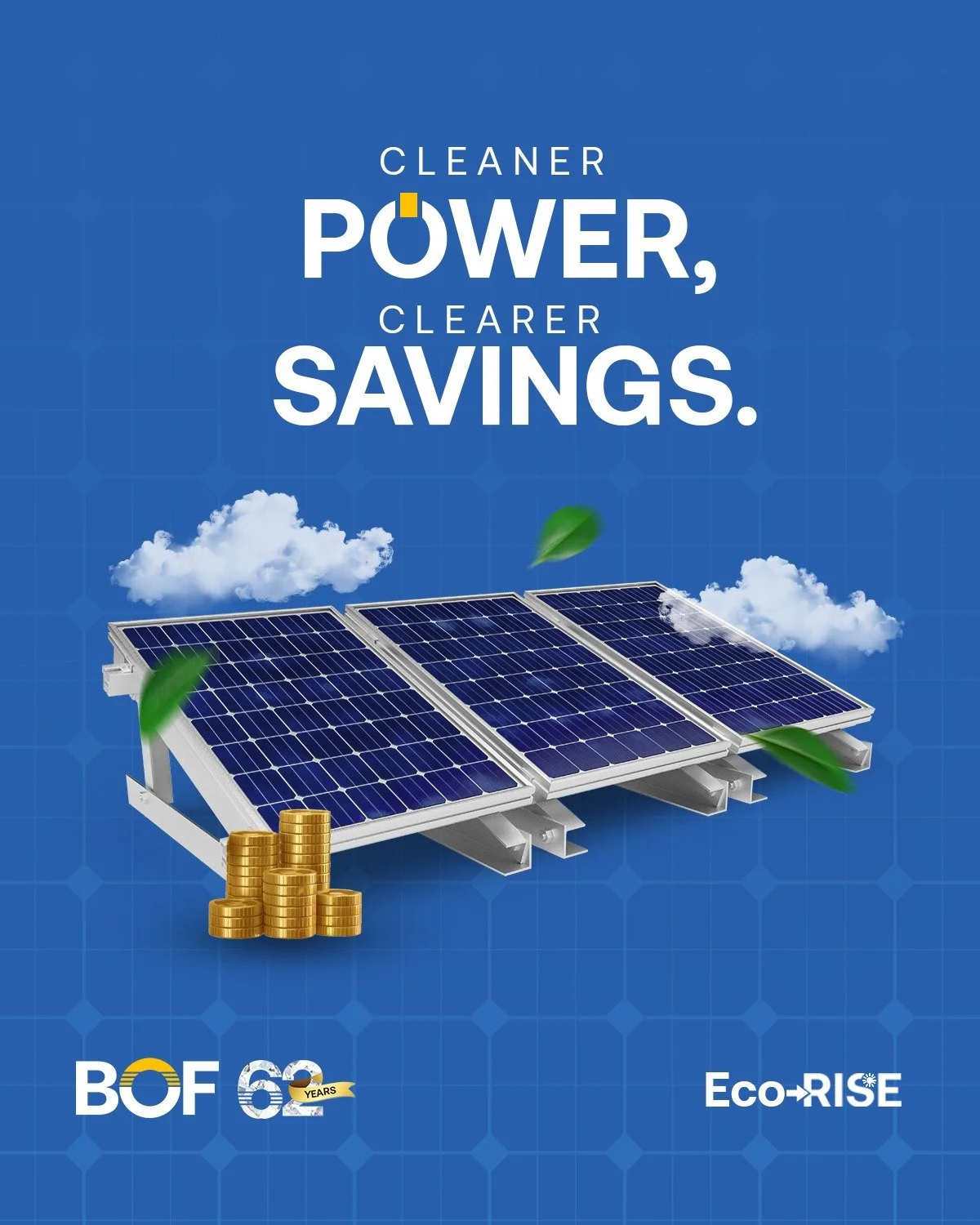 BOF Eco-RISE Solar Loan is where sustainable energy solutions meet smart, flexible financing designed for long-term growth.

It empowers homeowners and businesses to lower energy costs while investing in a cleaner, more resilient future.

Want to kno