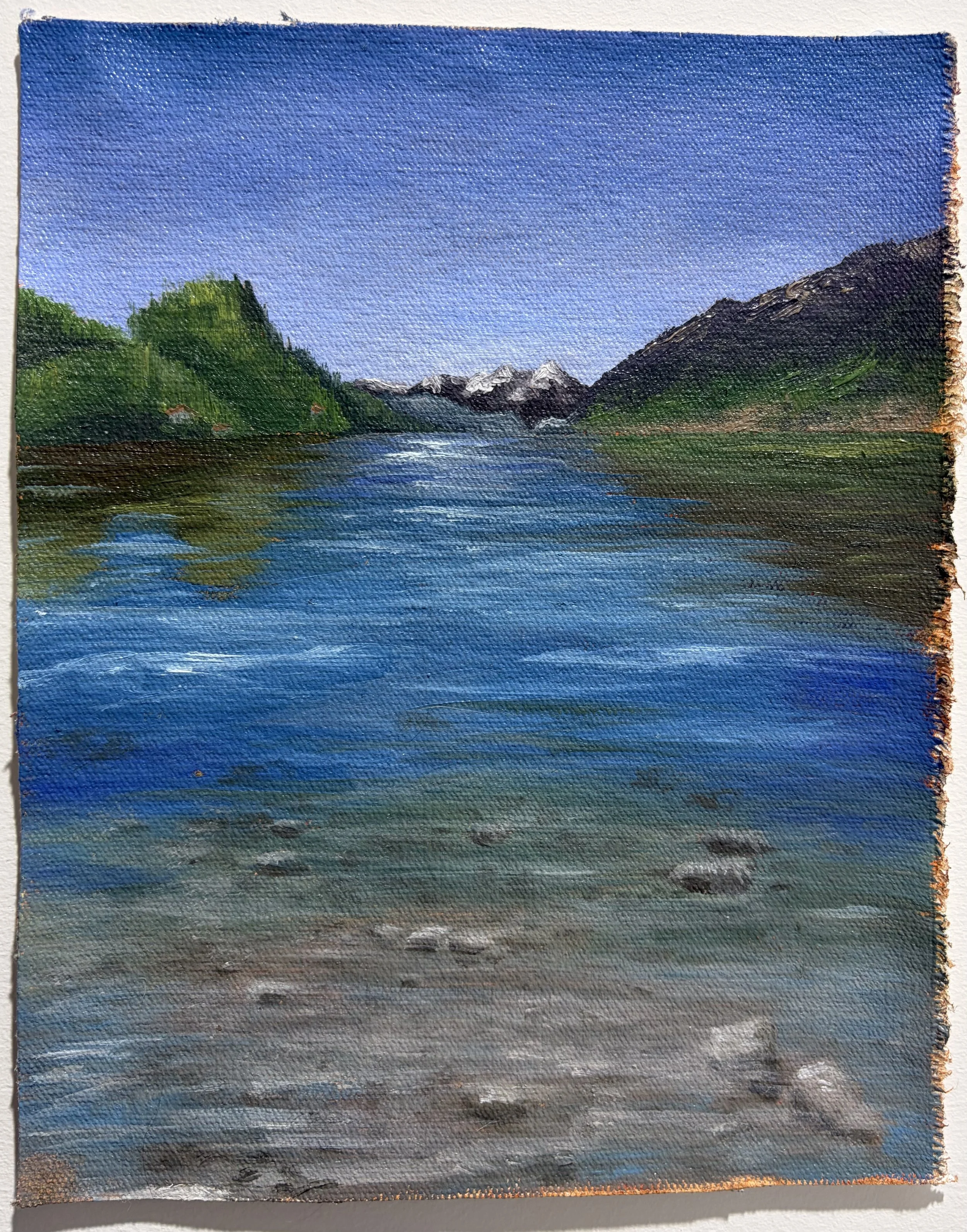 ‘Iseltwald’ oil paint on canvas, 25 by 20cm, July 2026