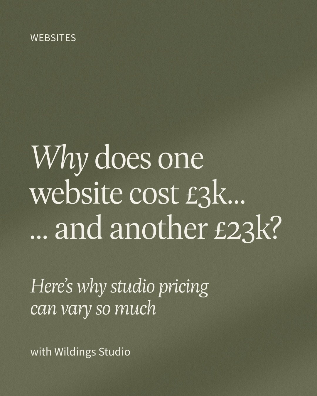 Investing in a website can feel a little mysterious.
Why does one studio quote &pound;3k and another &pound;23k+?
And what are you actually paying for?

As a brand and website studio, we create bespoke websites designed to work for your business &mda