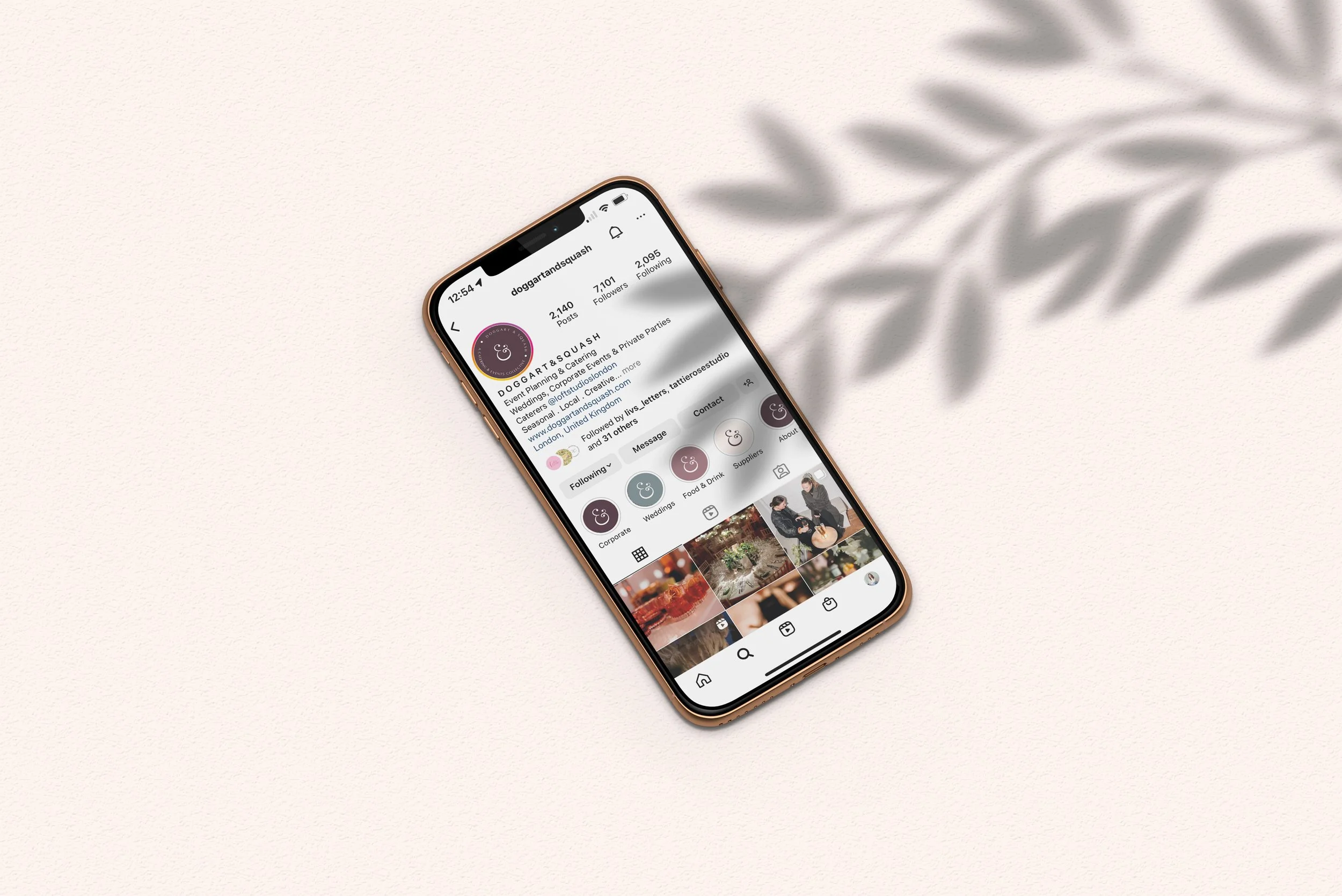 Brand identity designs for Doggart & Squash, showcasing logo, symbol, and branding in rich aubergine tones.