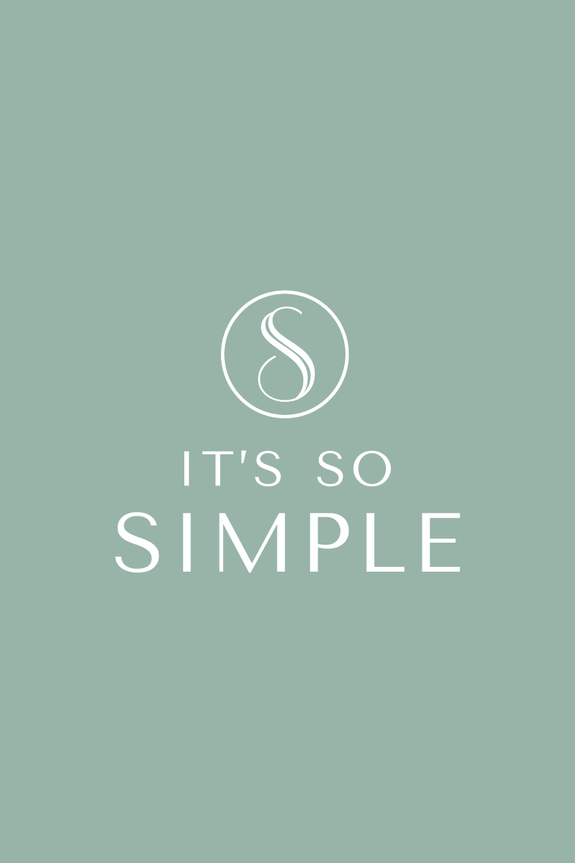 Brand identity designs for It’s So Simple, showcasing sleek logo, monogram, and brand visuals for fitness and wellness.