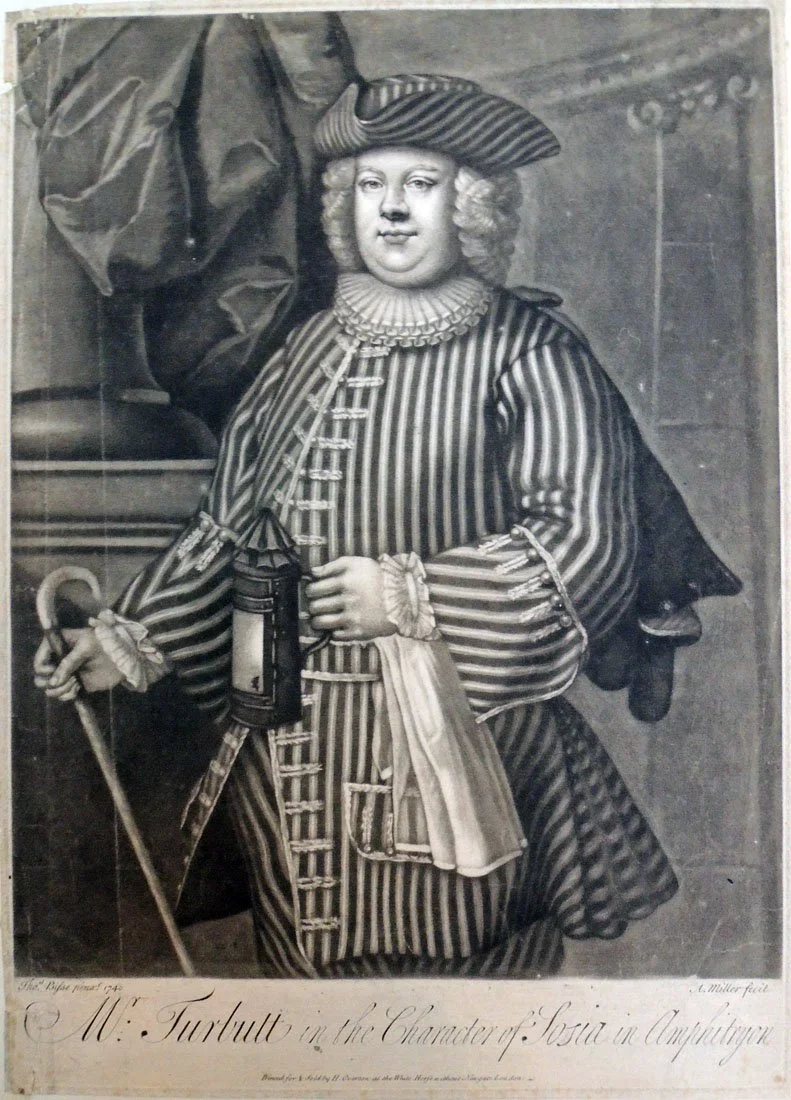 "Mr. Turbutt in the Character of Sosia", 1740, London. British Museum, item #1902.1011.3525.