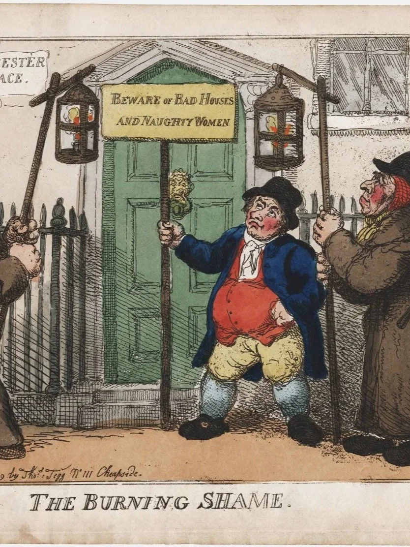 Detail, "The burning shame", Thomas Tegg, London, 1809. Lewis Walpole Library, call #809.03.09.01+.