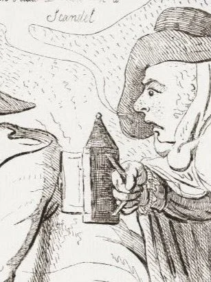 Detail, "Mad Tom's first practical essay on the rights of man." S.W. Fores, London, 1792. Yale Library, #550835.
