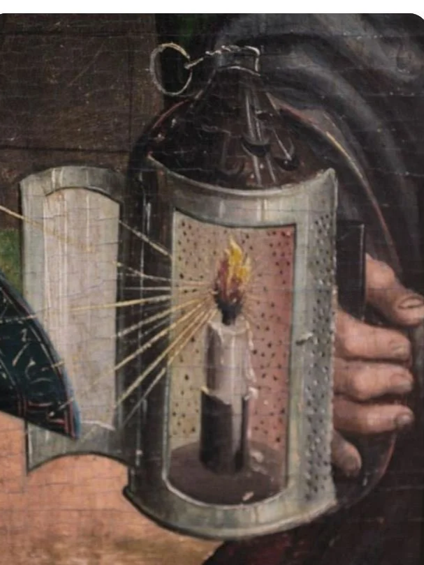 Medieval Lantern, scalloped punches. Source unknown.