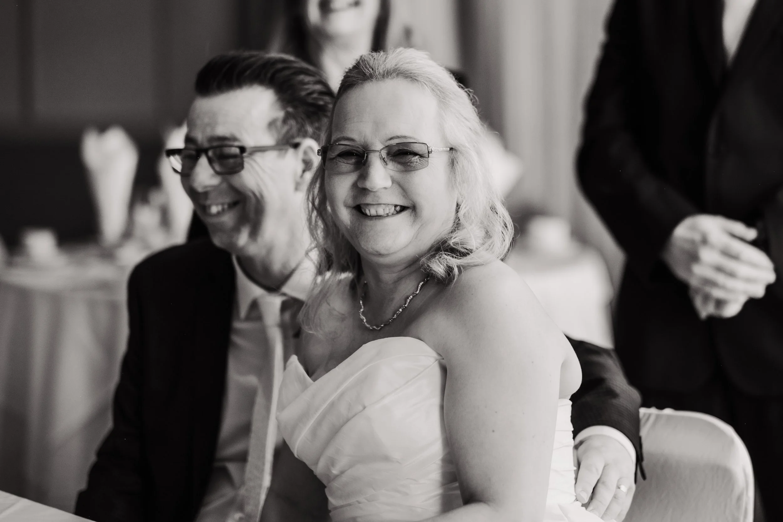 close up of bride smiling at the camera