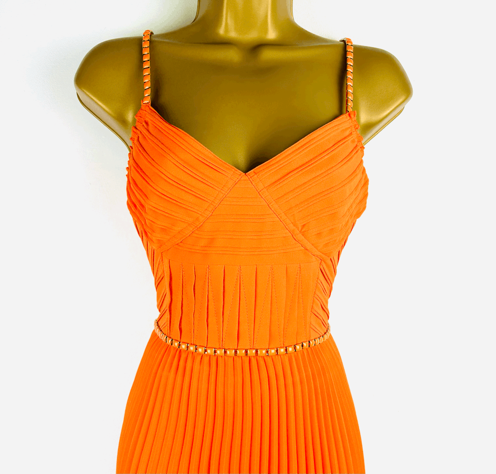 strapless open back dress Karen Millen Orange Ruffle Sleeve Bodycon Dress! – TheClothingRental