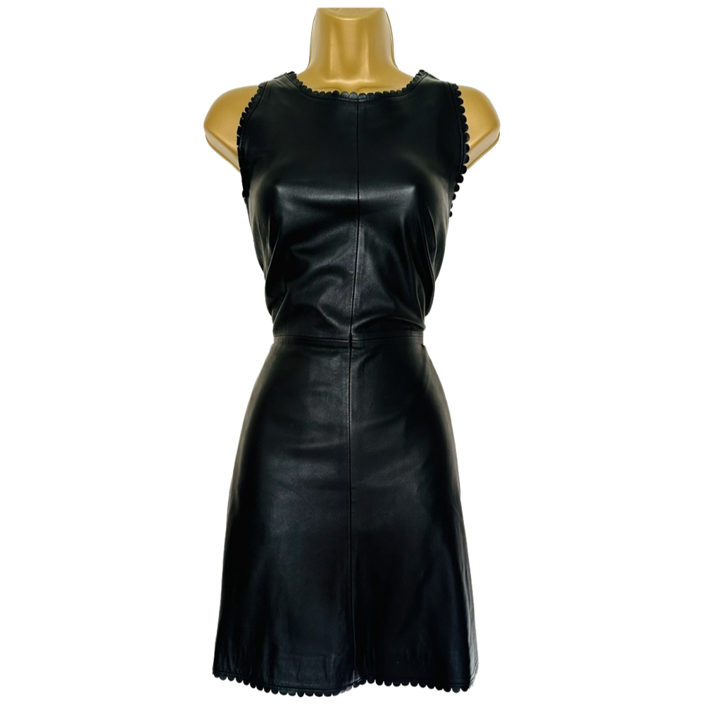 tea length evening dresses for women REISS BLACK CROSS OVER REAR STRAPS FIT & FLARE OCCASION DRESS SIZE 12 –  Whispers Dress Agency
