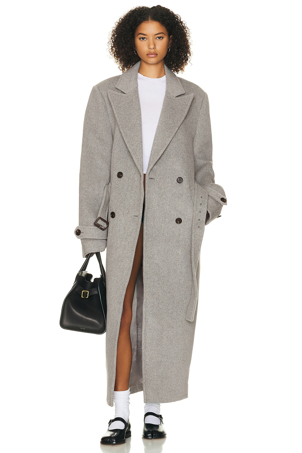 Helsa Bold Shoulder Long Coat | $699