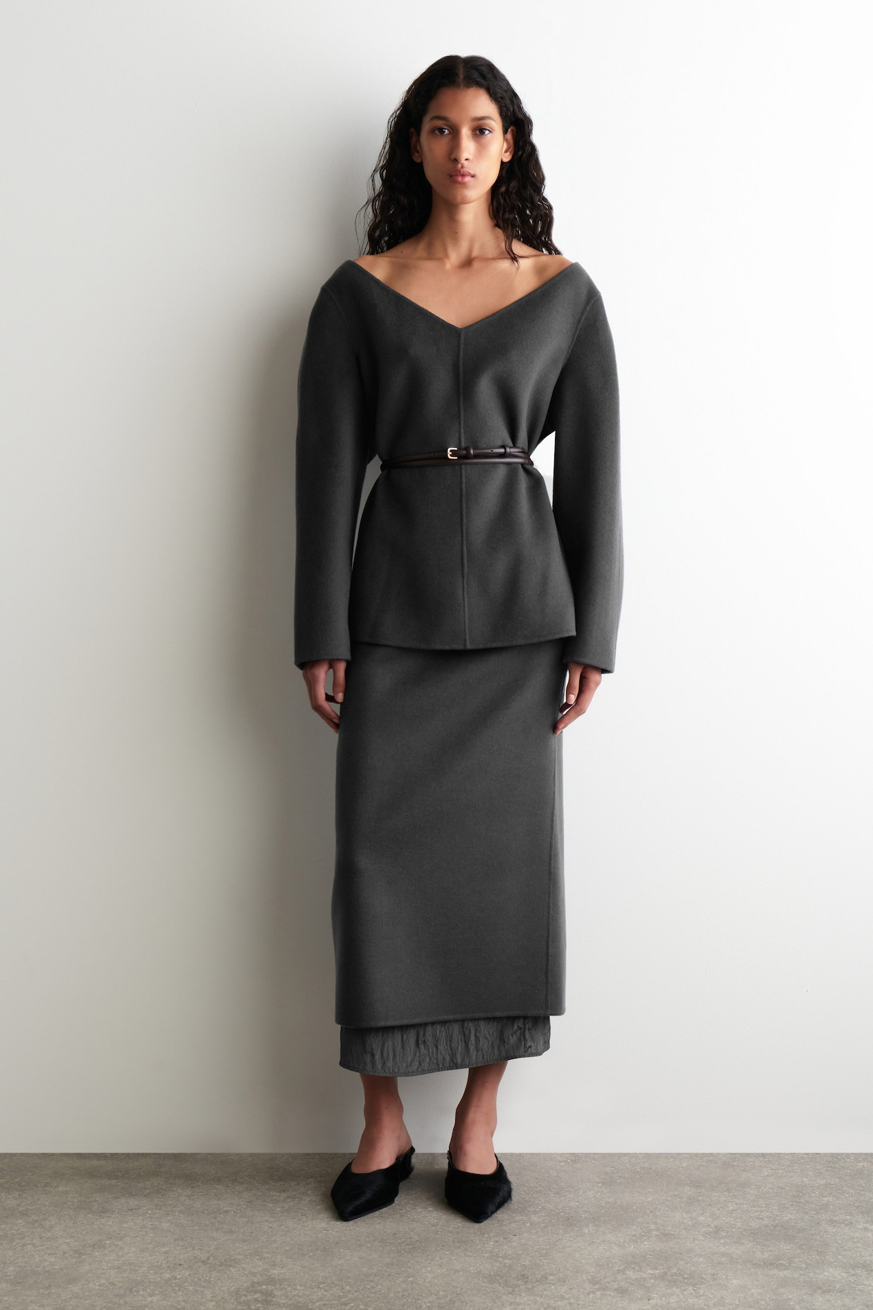 Cos Double-Faced Wool Pencil Skirt