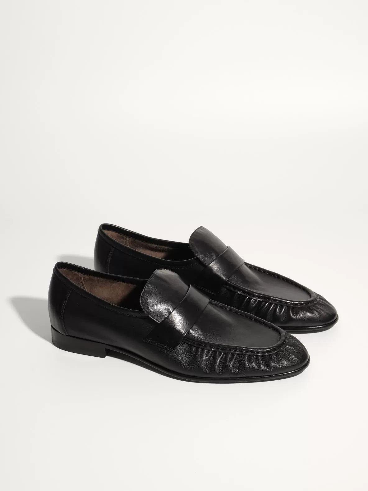 Atorie Pleated Leather Loafers