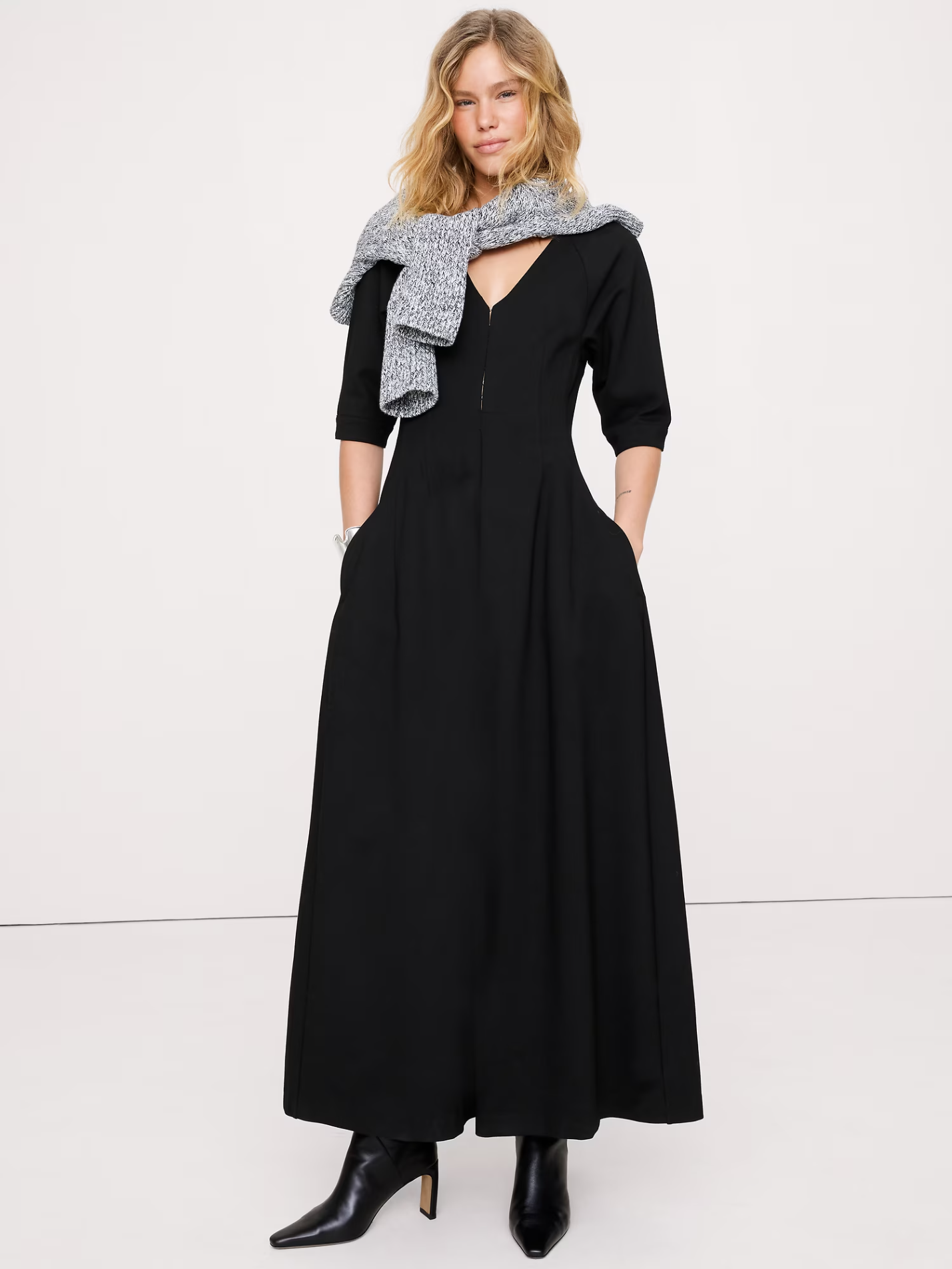 Ponte Puff-Sleeve Dress | Was: $220, Now: $128