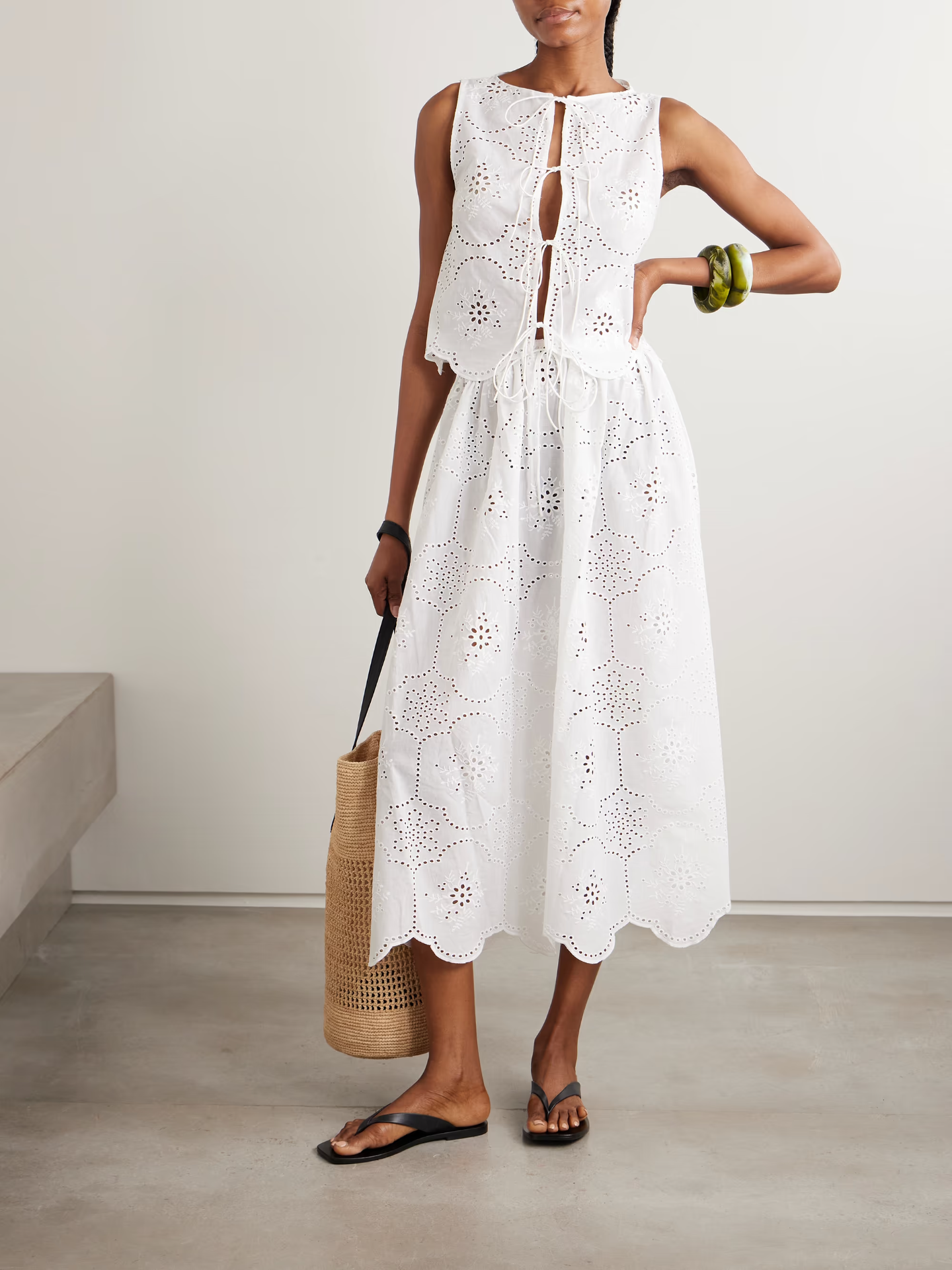 Matteau Scalloped Midi Skirt | $505