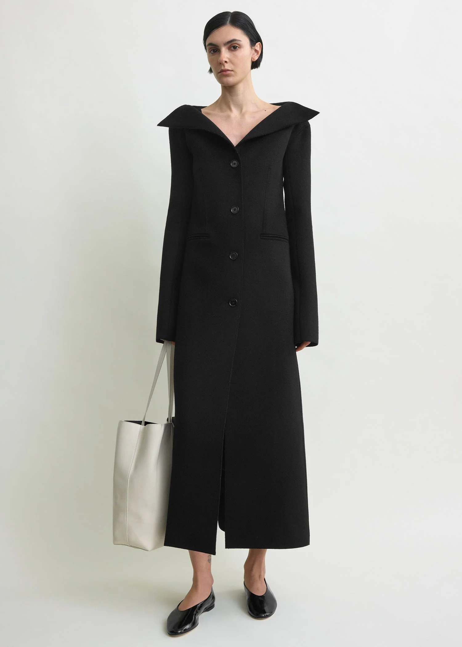 Toteme Open Collar Wool Coat | $1920