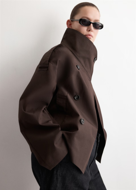 Mango Funnel-Neck Trench Coat